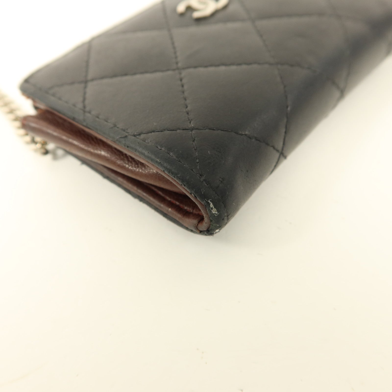 CHANEL 羊皮皮革Key Coin Purse銀扣鎖匙包