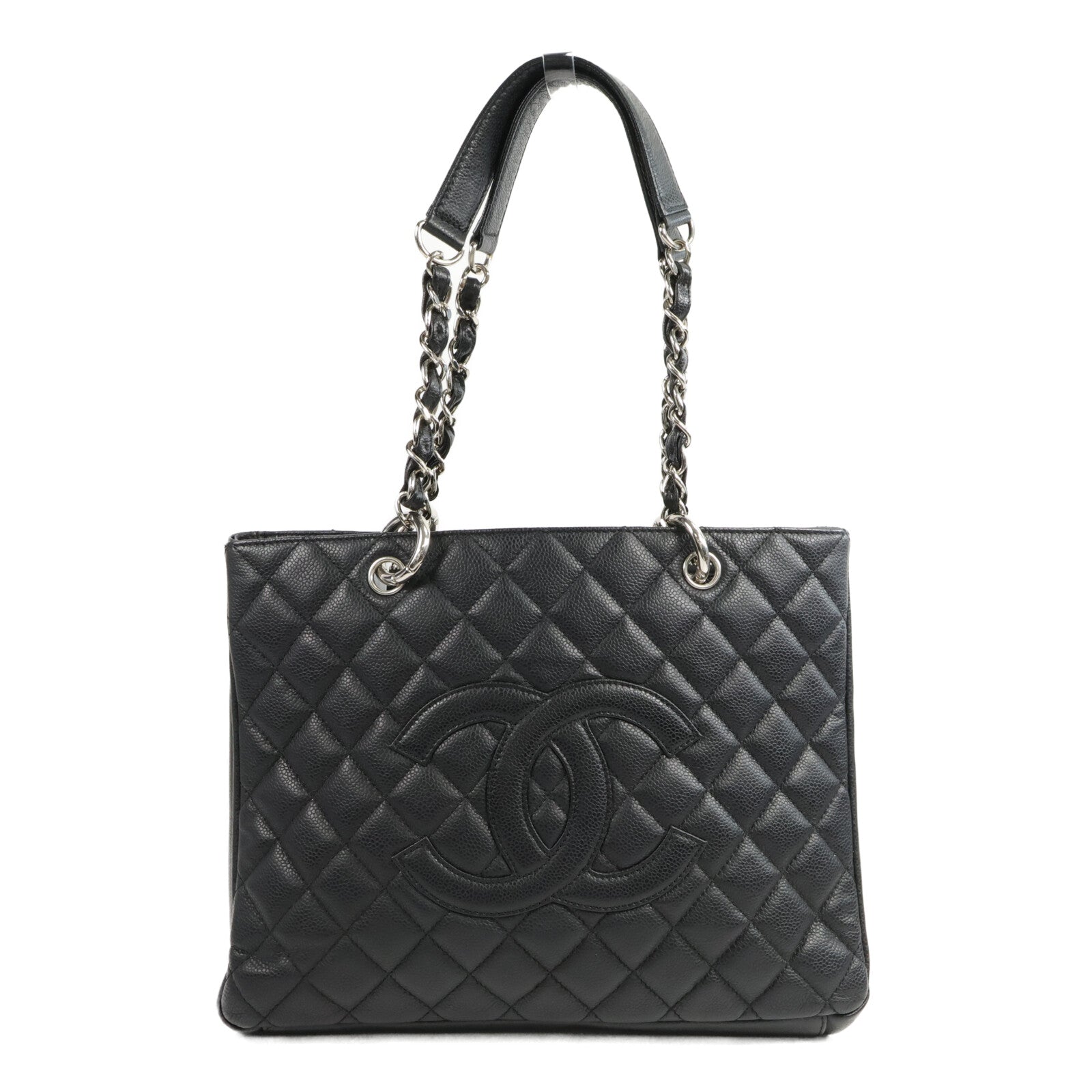 CHANEL 牛皮皮革GST Grand Shopping Tote Bag鏈帶肩背袋