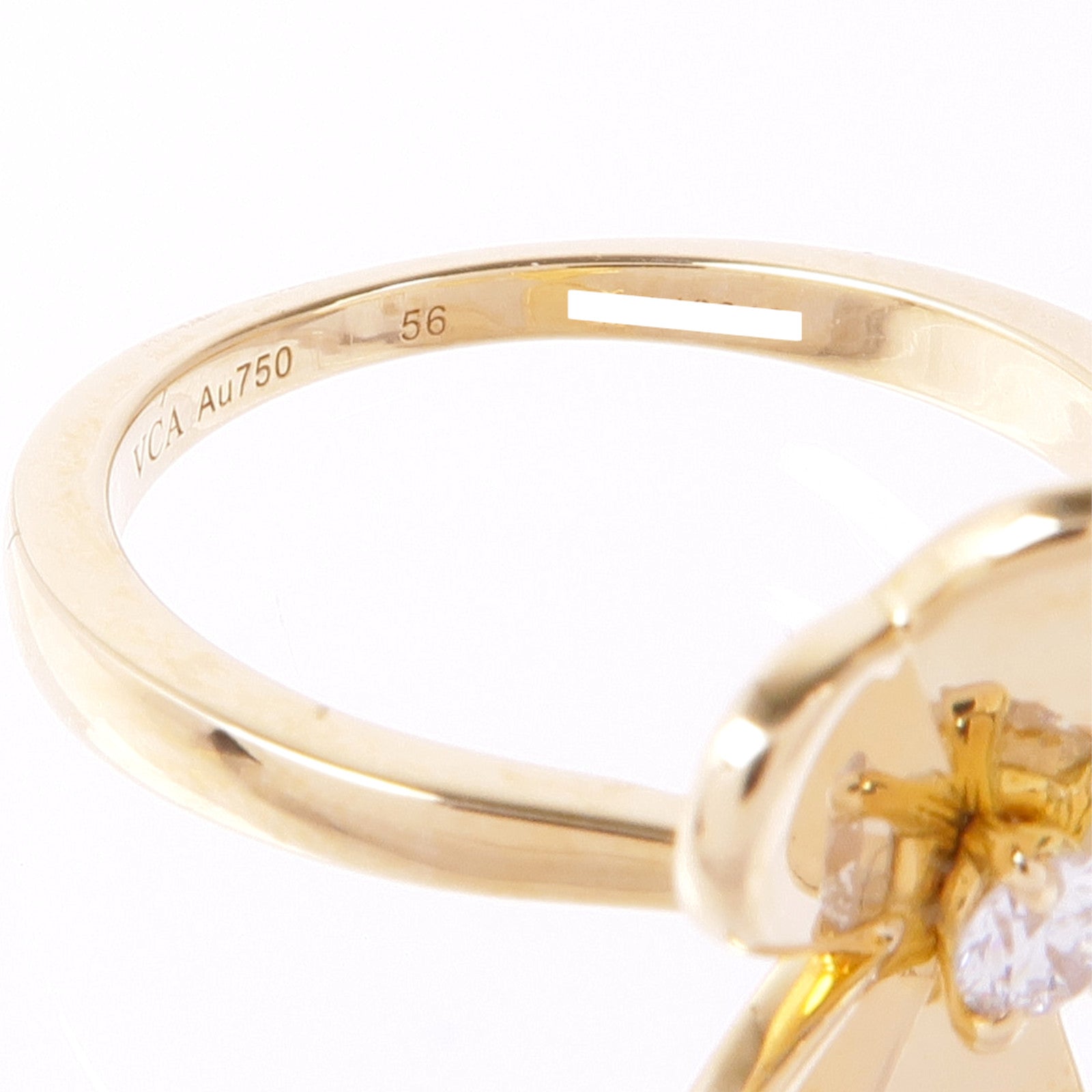 Van Cleef & Arpels 18K黃金Frivole鑽石戒指VCA#56/US#7.5