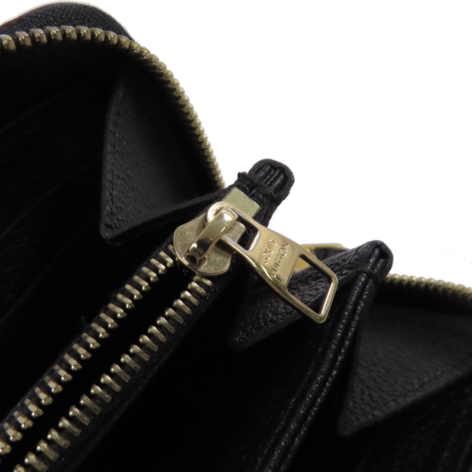 LOUIS VUITTON Monogram Empreinte Zipper Long Wallet金扣拉鏈長錢包黑色
