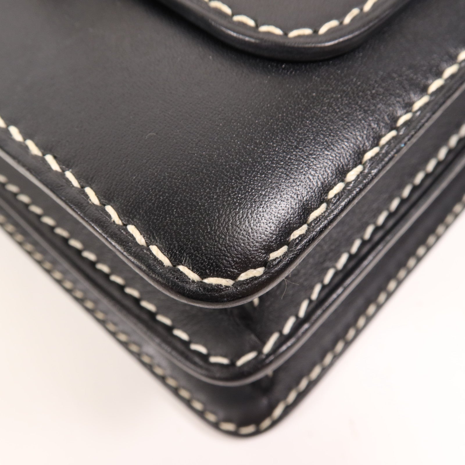 HERMES Sombrero皮革Roulis 23銀扣肩背袋Noir