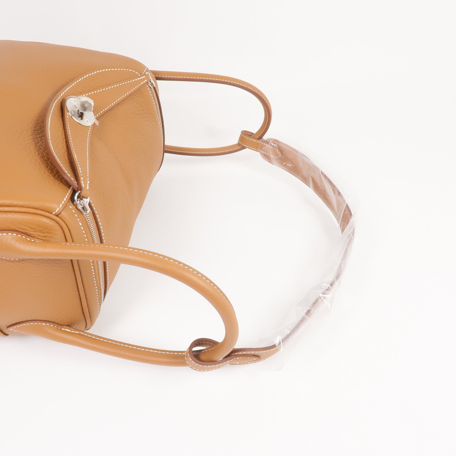 HERMES Clemence皮革Lindy 26銀扣手挽肩背兩用袋Gold