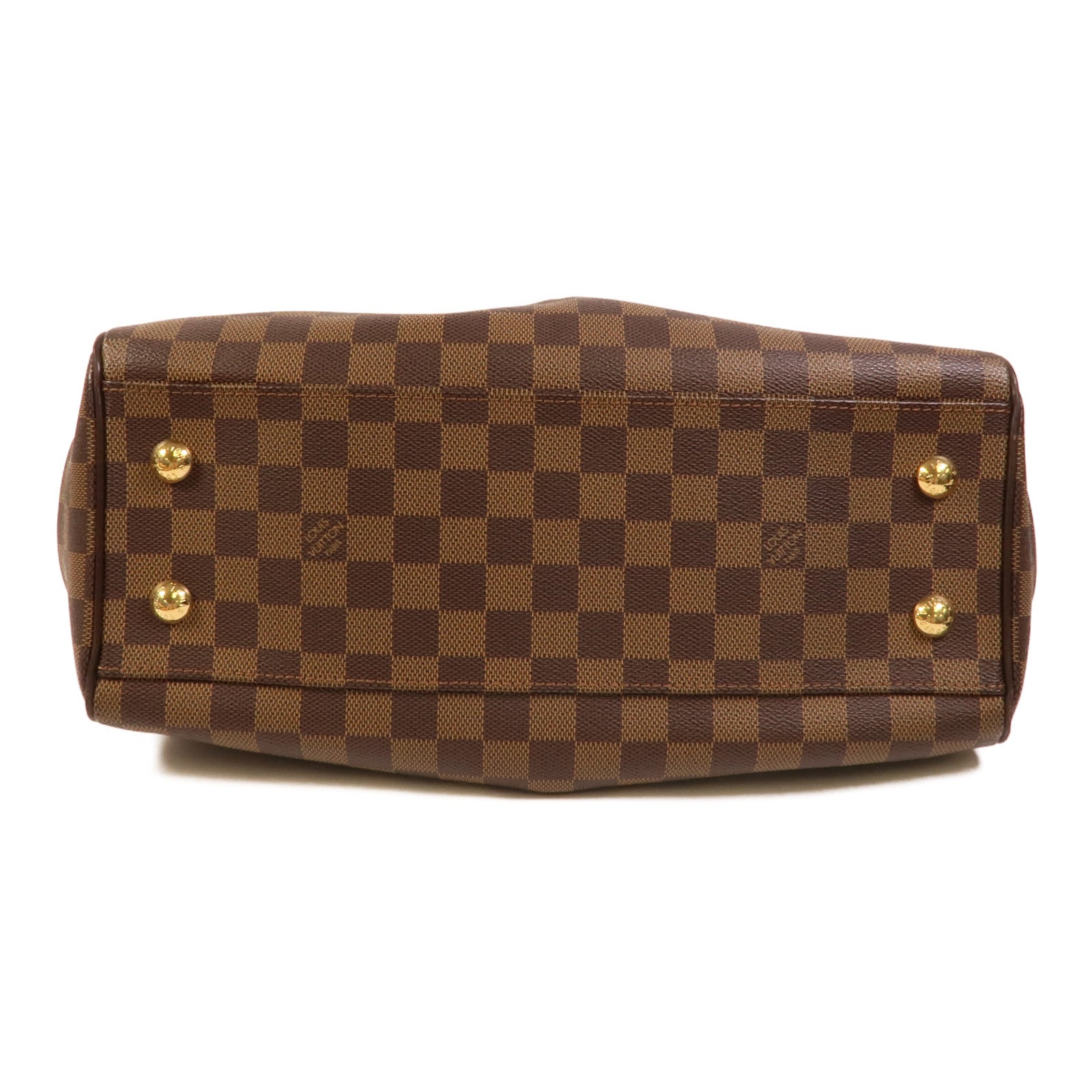 LOUIS VUITTON Damier Trevi金扣手挽肩背兩用袋棕色