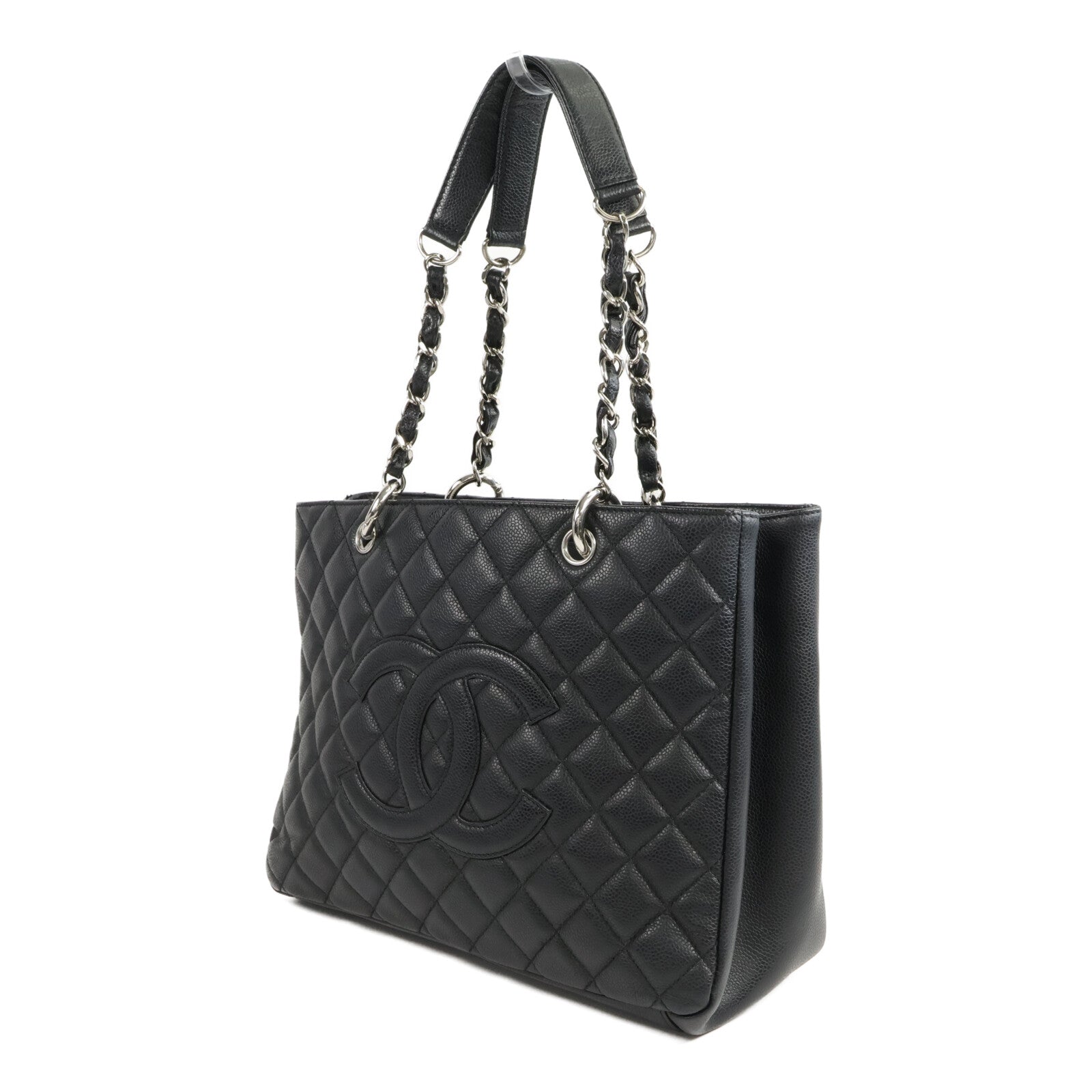 CHANEL 牛皮皮革GST Grand Shopping Tote Bag鏈帶肩背袋