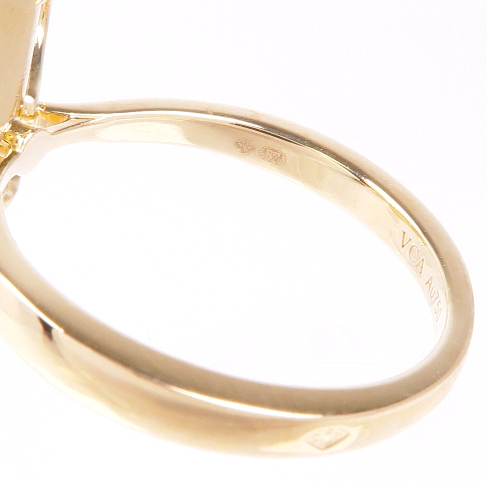 Van Cleef & Arpels 18K黃金Frivole鑽石戒指VCA#56/US#7.5