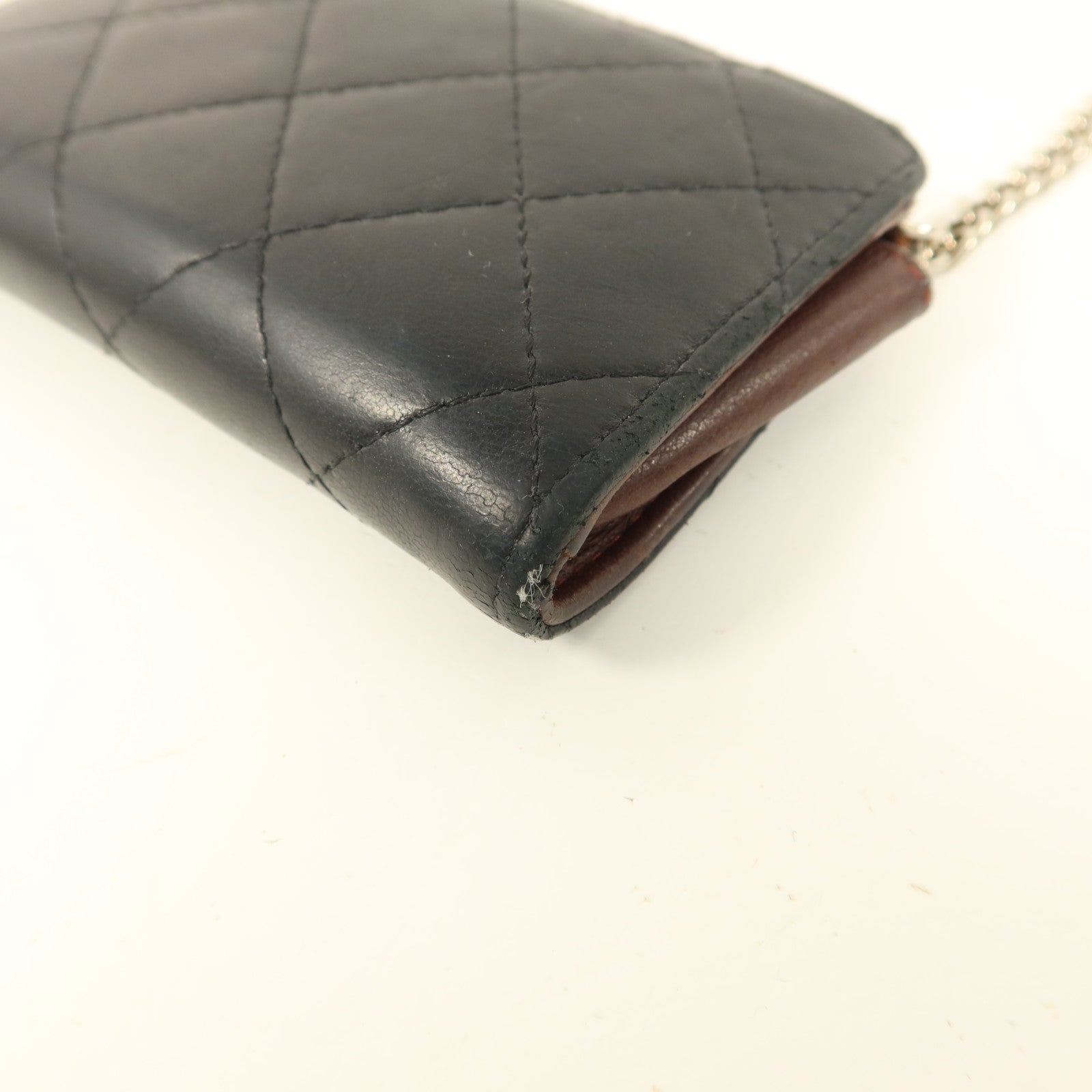 CHANEL 羊皮皮革Key Coin Purse銀扣鎖匙包