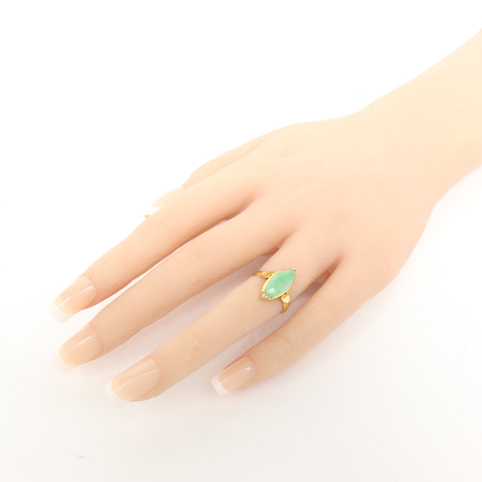 JEWELRY 18K黃金Jade Ring翡翠戒指US#5