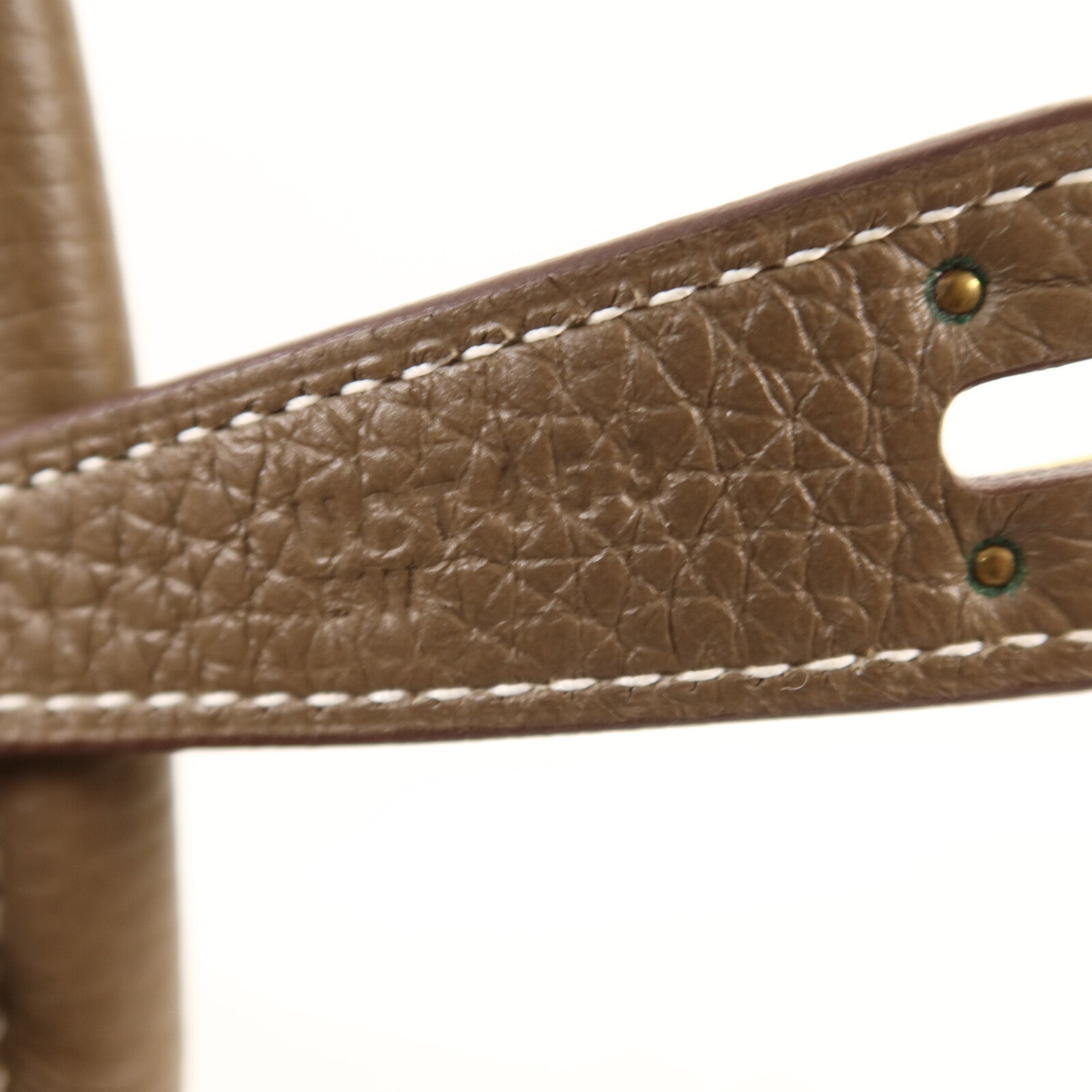 HERMES Clemence皮革Lindy 30金扣手挽肩背兩用袋Etoupe
