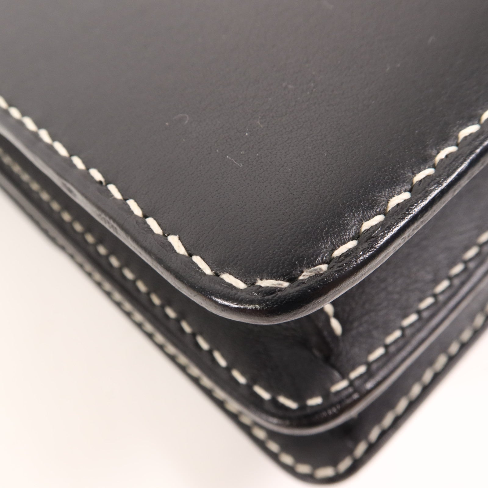 HERMES Sombrero皮革Roulis 23銀扣肩背袋Noir