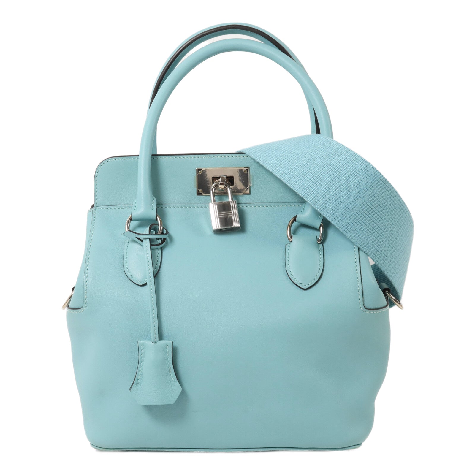 HERMES Swift皮革Tool Box 20手挽肩背兩用袋Bleu Atoll