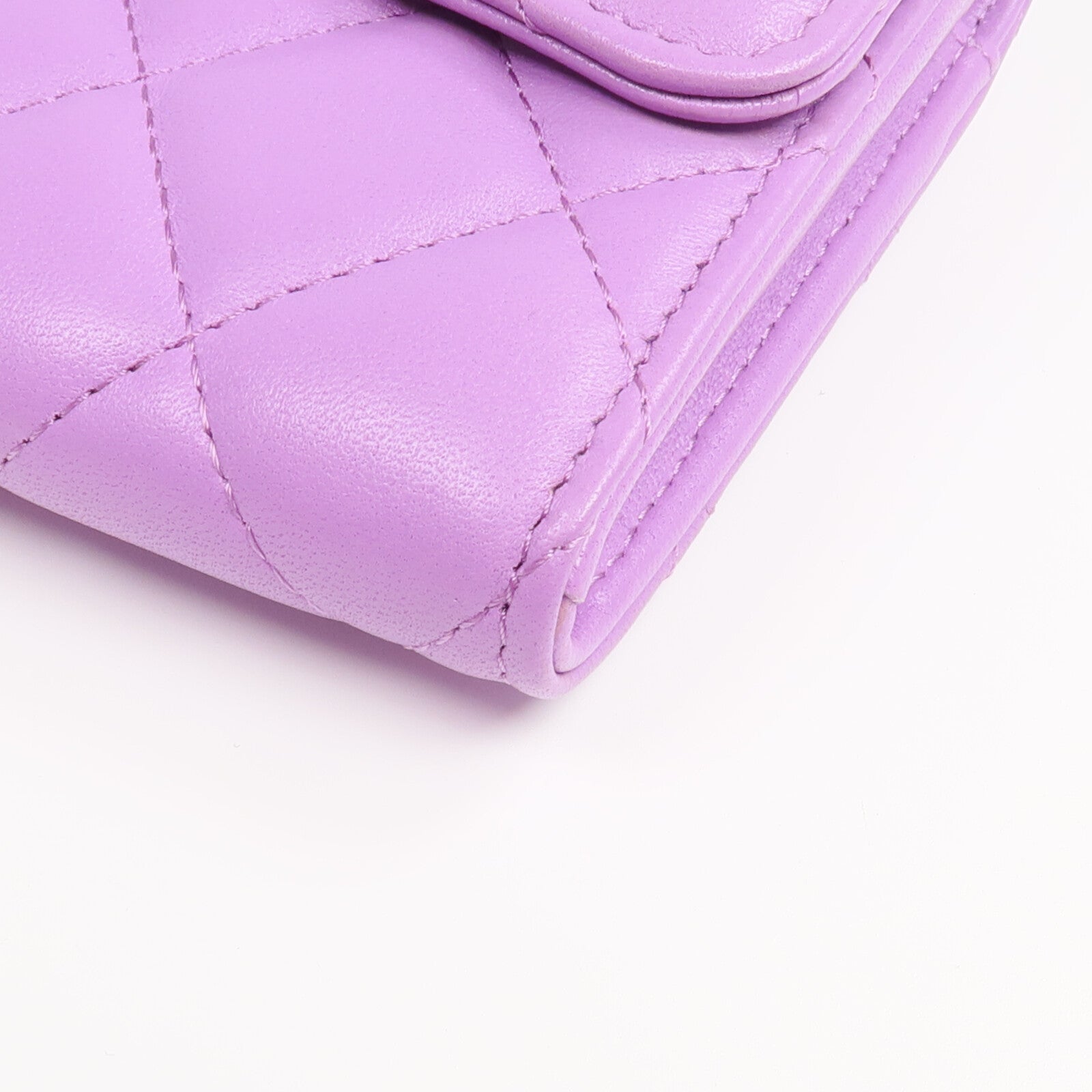 CHANEL 羊皮皮革Long Wallet銀扣長錢包