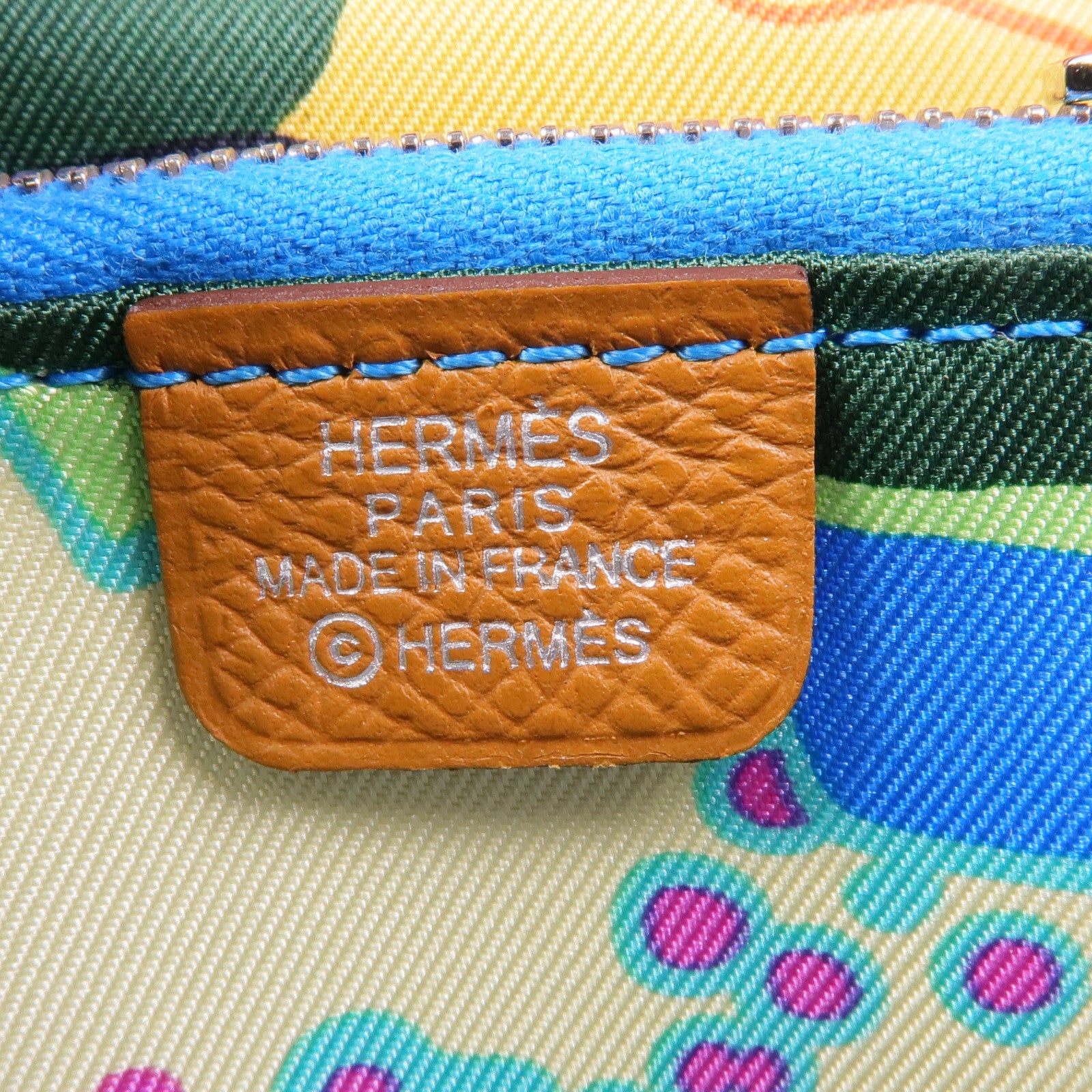 HERMES Epsom皮革Silk In Compact Wallet銀扣錢包Gold