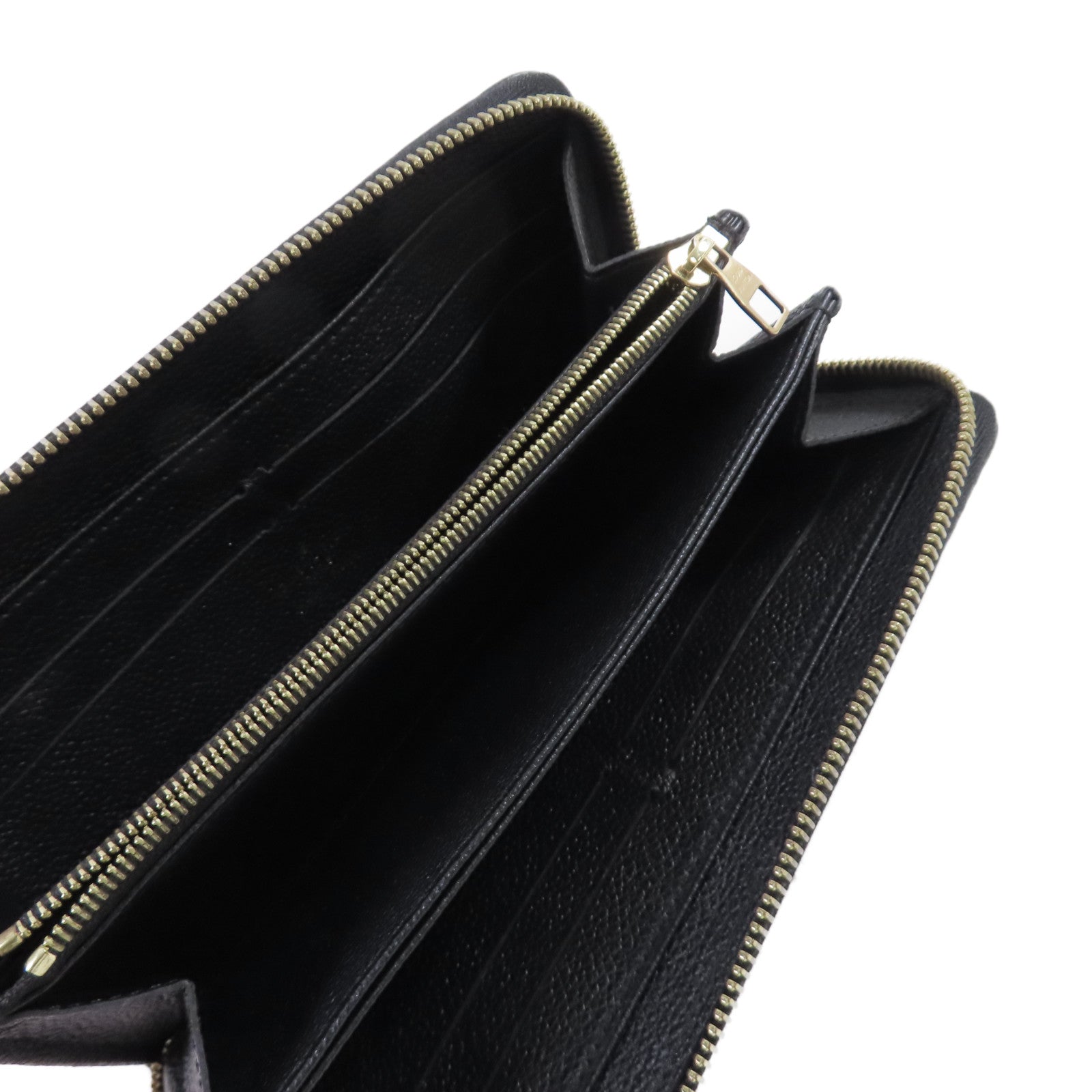 LOUIS VUITTON Monogram Empreinte Zipper Long Wallet金扣拉鏈長錢包黑色