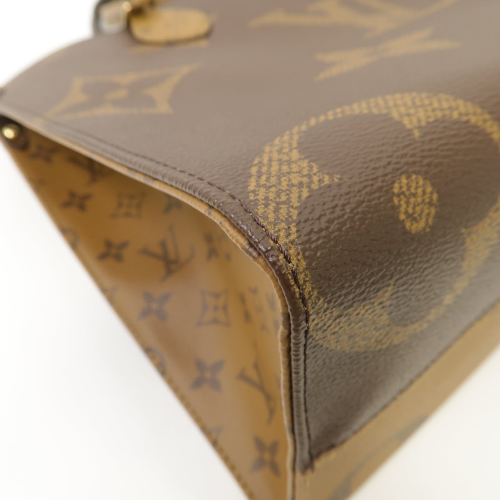 LOUIS VUITTON Monogram Giant Reverse OnTheGo MM金扣手挽肩背兩用袋棕色