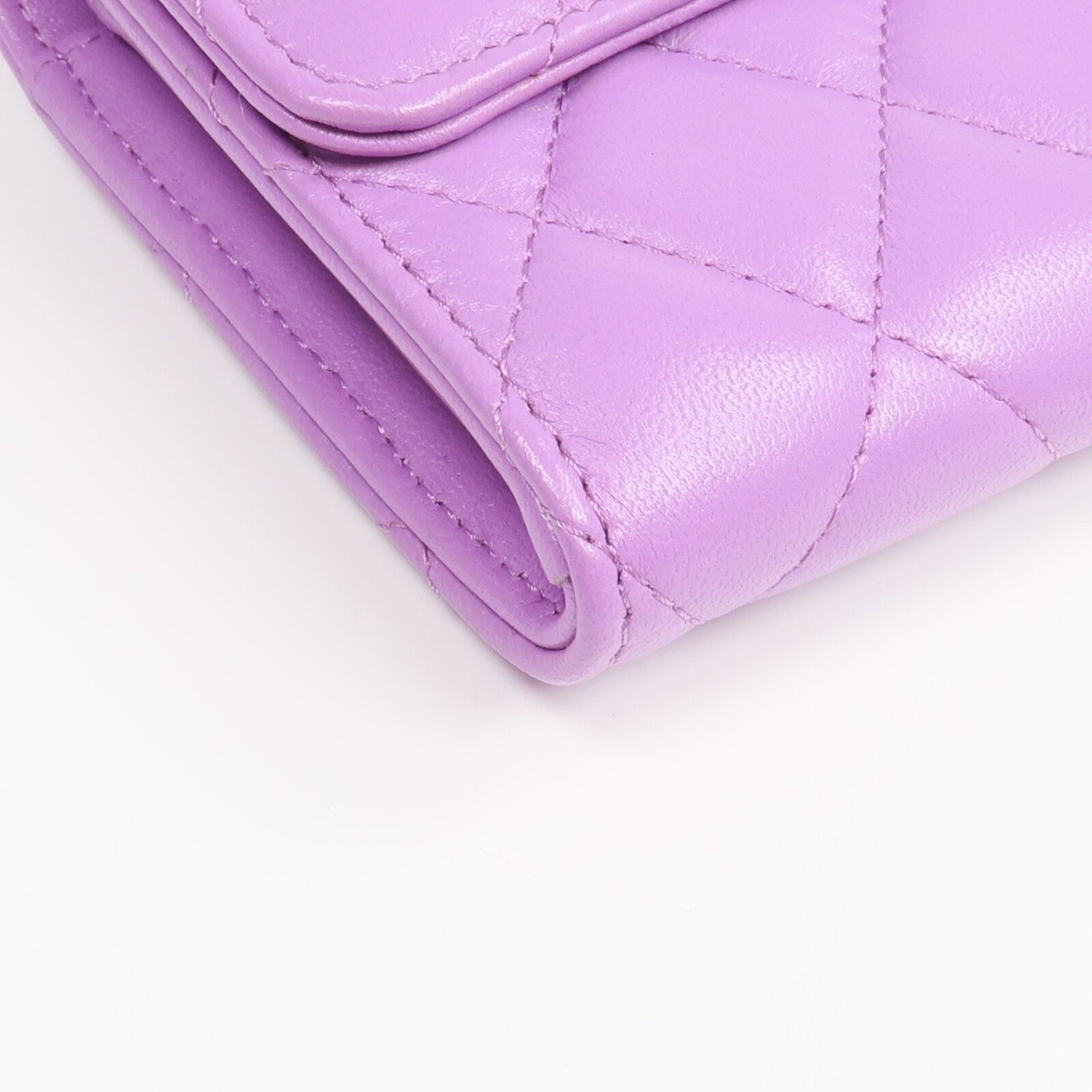 CHANEL 羊皮皮革Long Wallet銀扣長錢包