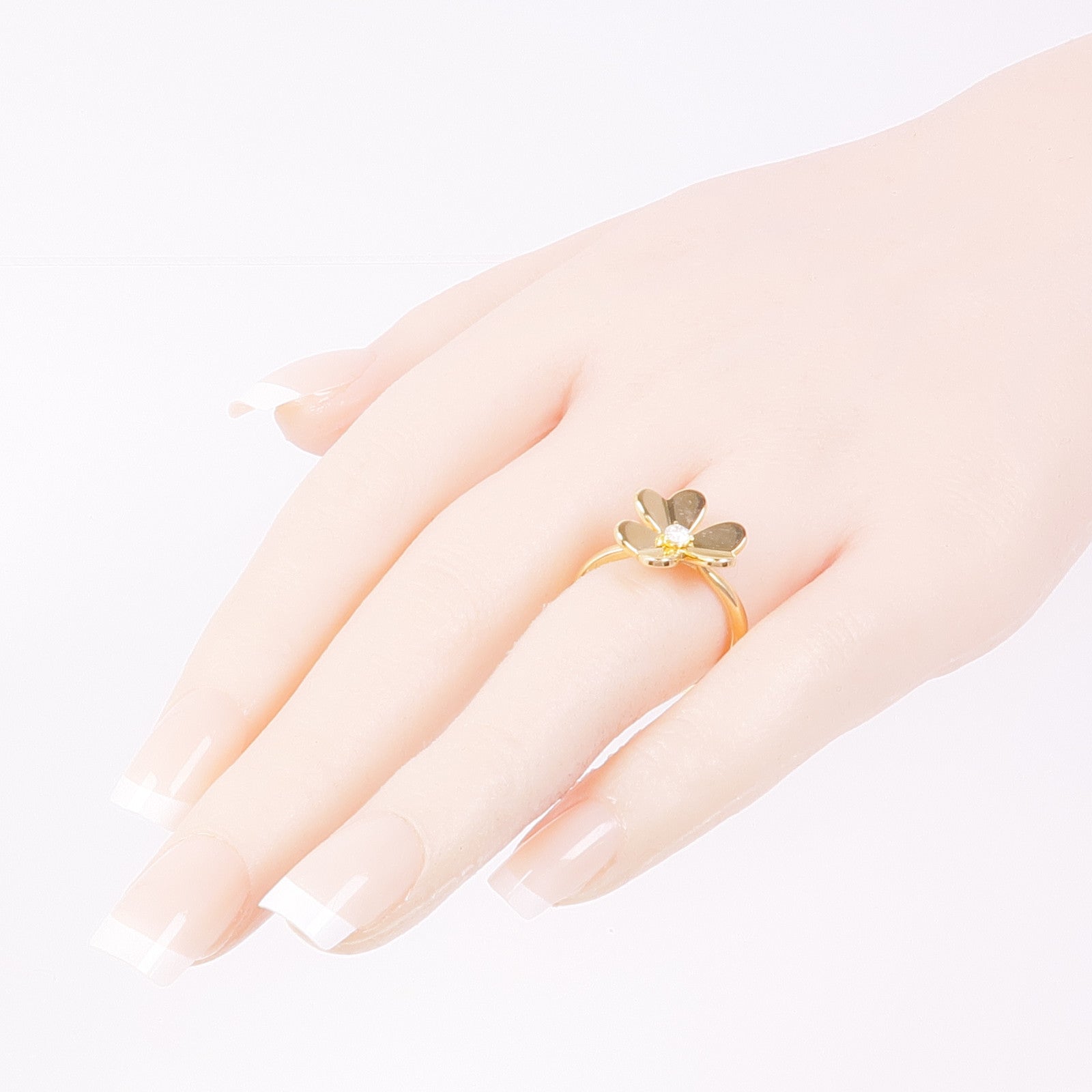 Van Cleef & Arpels 18K黃金Frivole鑽石戒指VCA#56/US#7.5