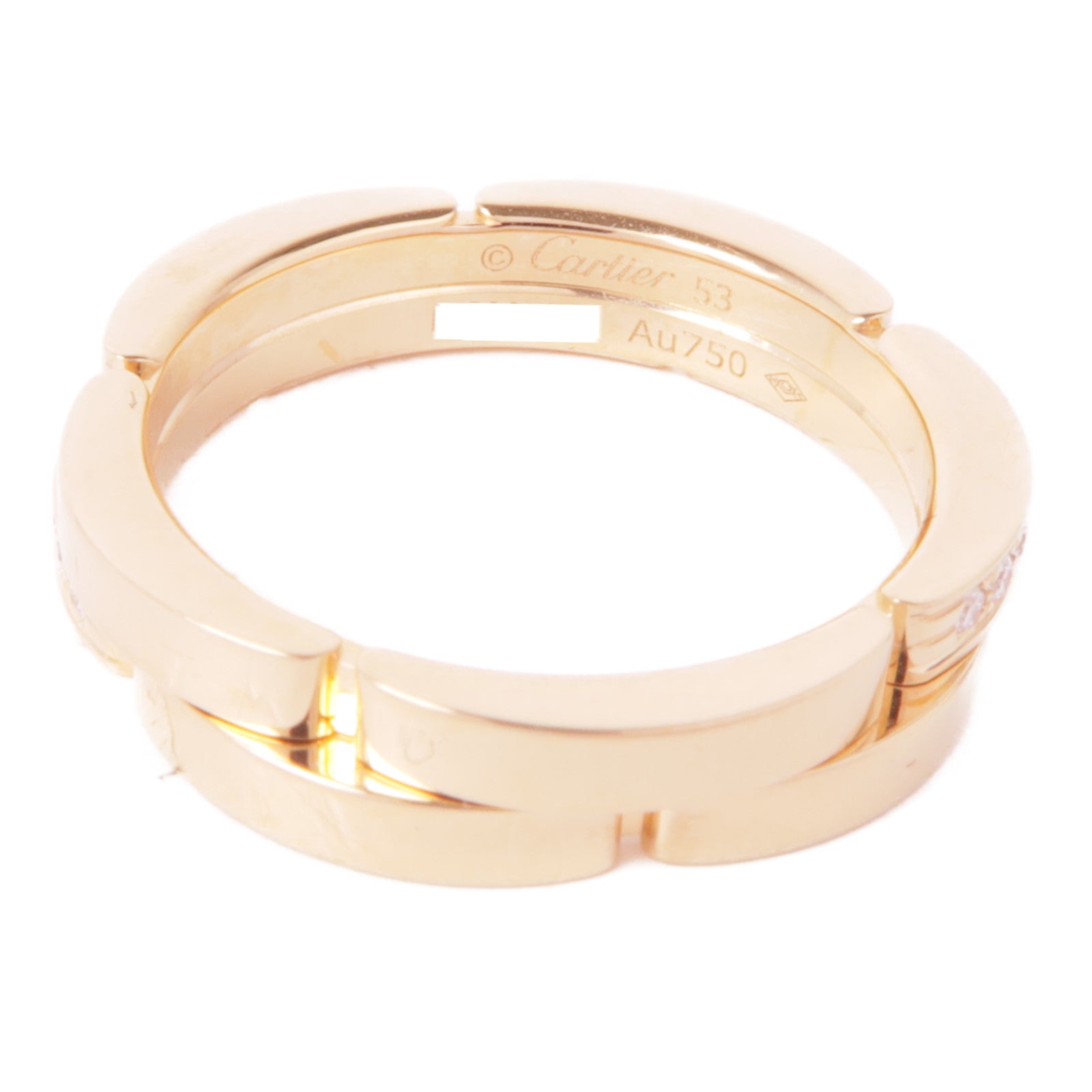 CARTIER 18K玫瑰金Maillon Panthere鑽石戒指Cartier#53/US#6.25
