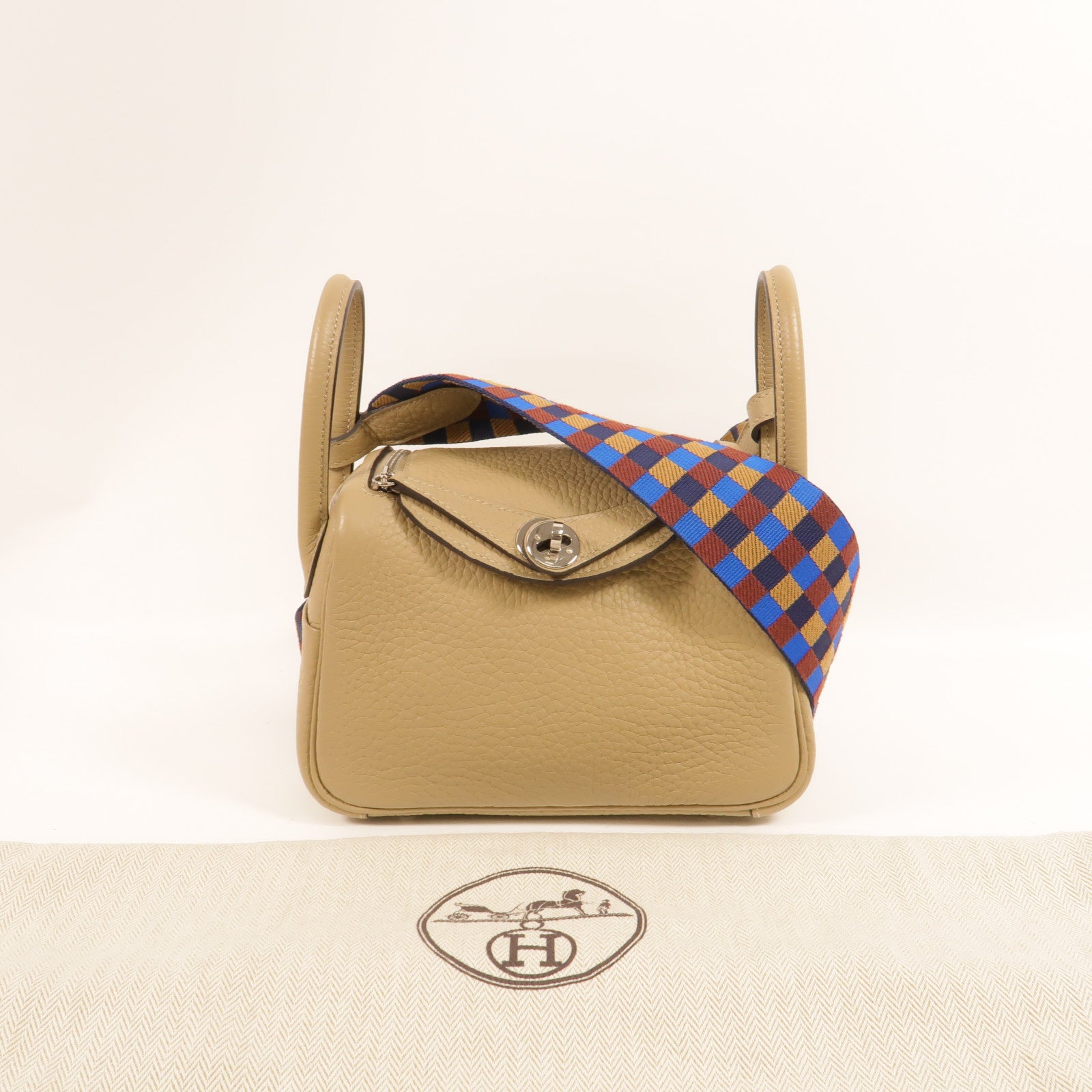 HERMES Clemence皮革Mini Lindy手挽肩背兩用袋Trench