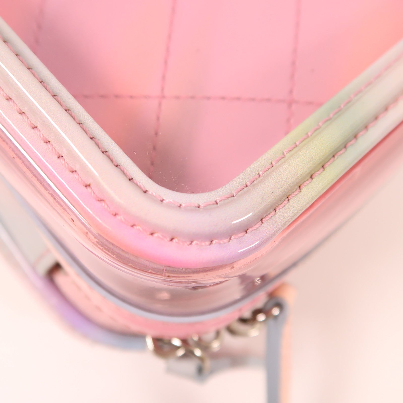 CHANEL PVC Vanity Case銀扣手挽肩背兩用袋