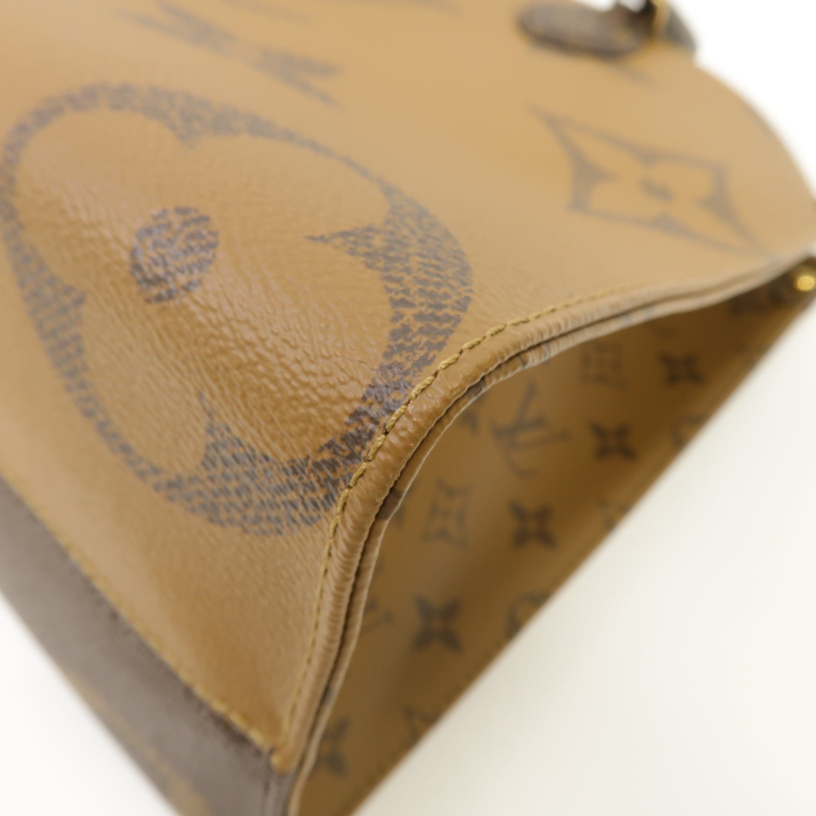 LOUIS VUITTON Monogram Giant Reverse OnTheGo MM金扣手挽肩背兩用袋棕色