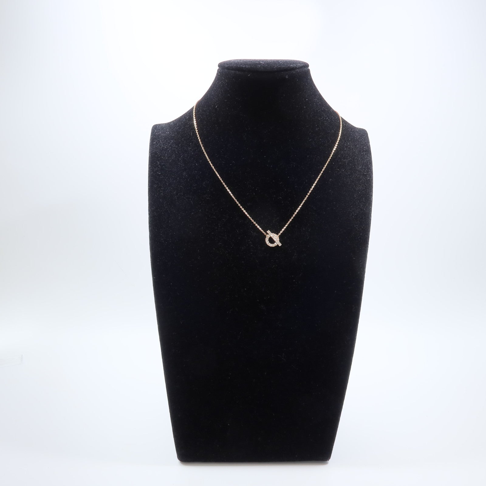 HERMES 18K玫瑰金Finesse Pendant鑽石項鍊