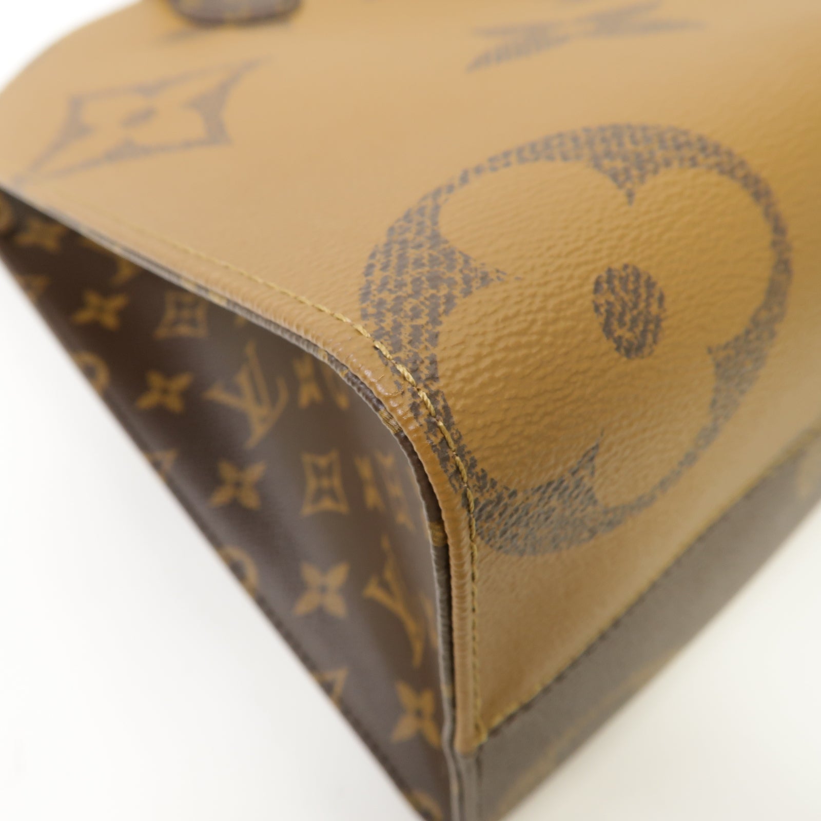 LOUIS VUITTON Monogram Giant Reverse OnTheGo MM金扣手挽肩背兩用袋棕色