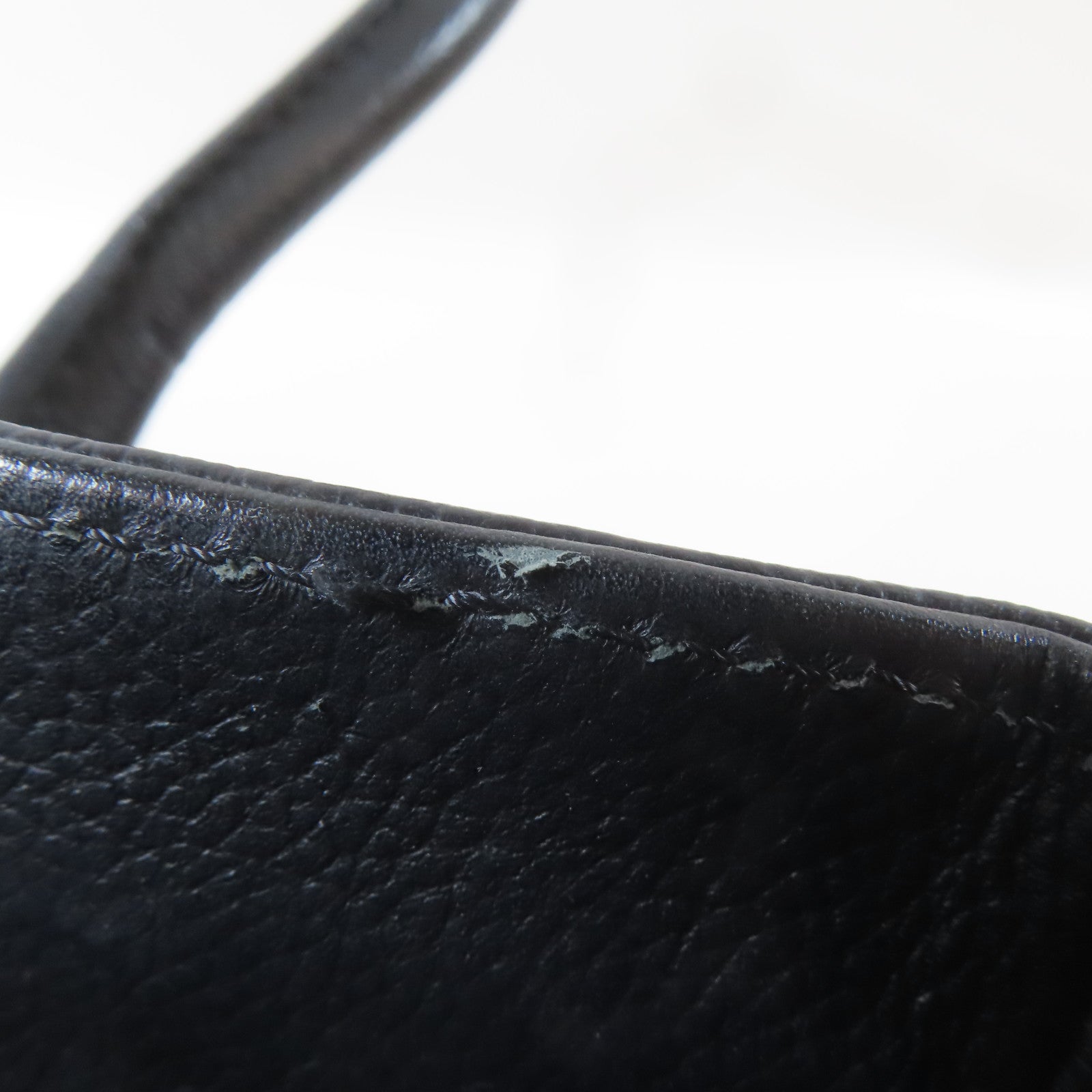 CHANEL 牛皮皮革Handbag金扣手挽袋黑色