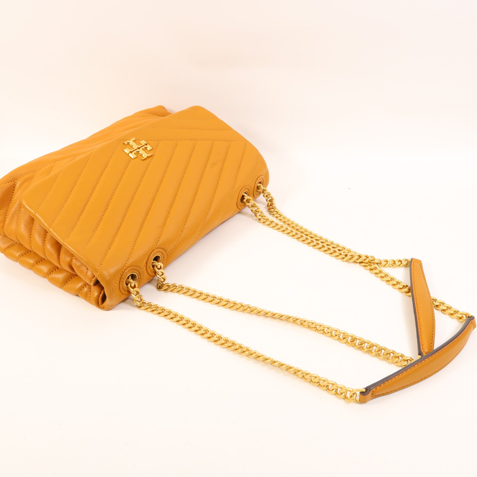 Tory Burch 牛皮皮革Chain Shoulder金扣鏈帶肩背袋