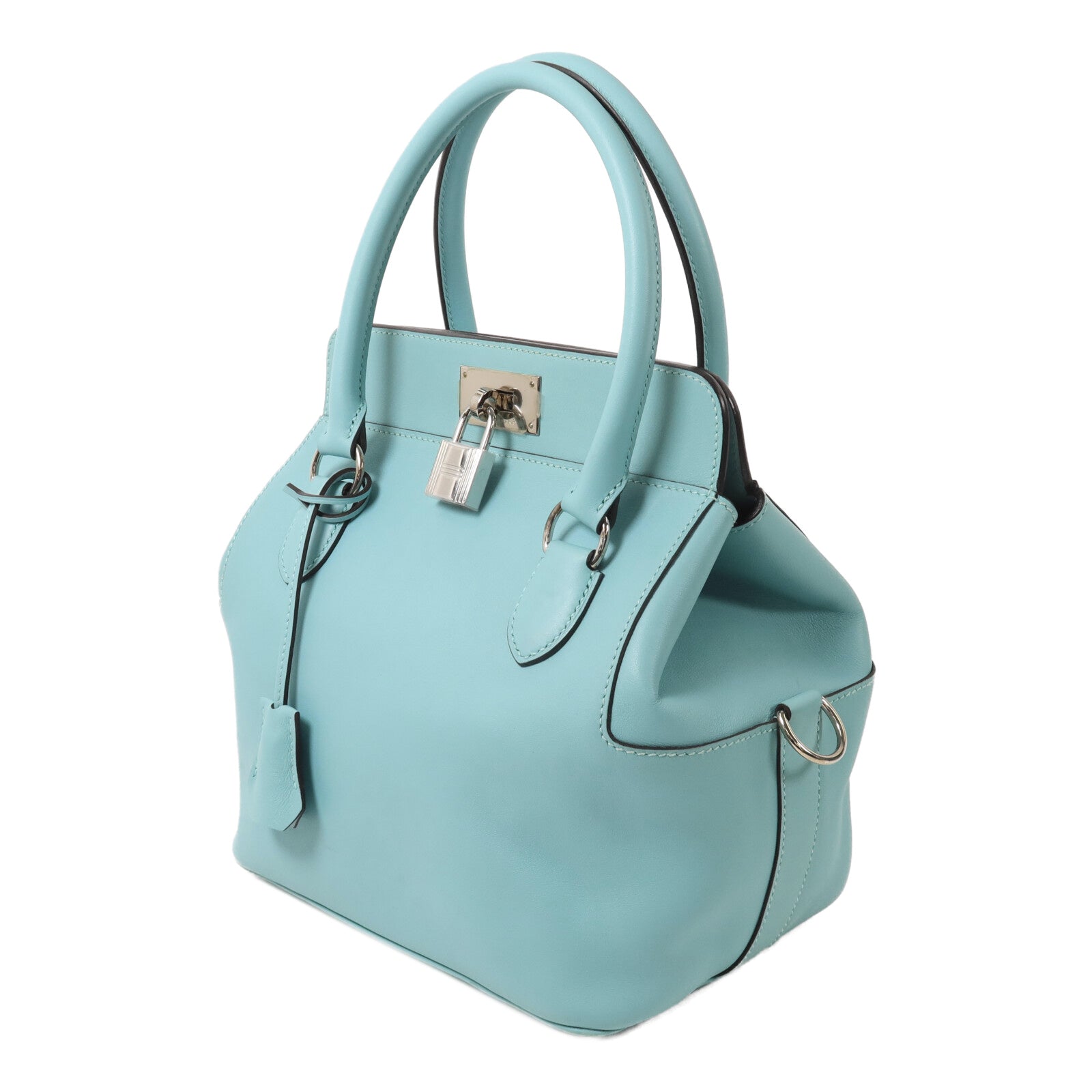 HERMES Swift皮革Tool Box 20手挽肩背兩用袋Bleu Atoll