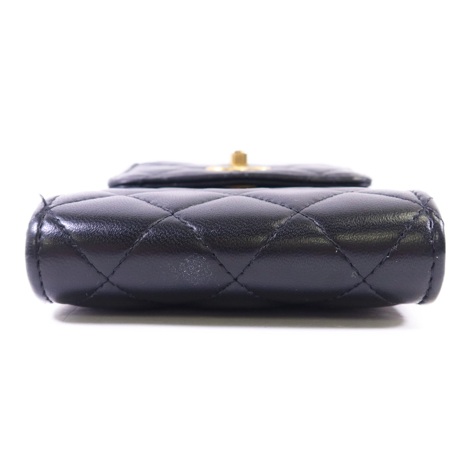 CHANEL 【激減優惠】羊皮皮革Phone Bag With Gold Ball金扣鏈帶肩背袋
