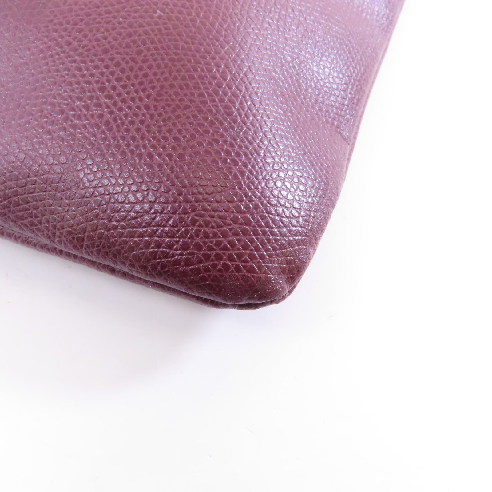 Furla 牛皮皮革Pouch/Clutch金扣手拿包酒紅色