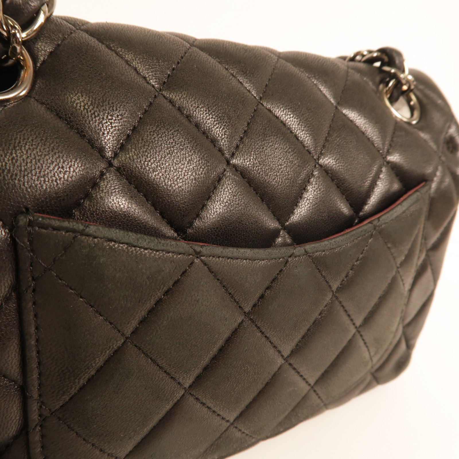 CHANEL 羊皮皮革Mini Classic 20銀扣肩背袋