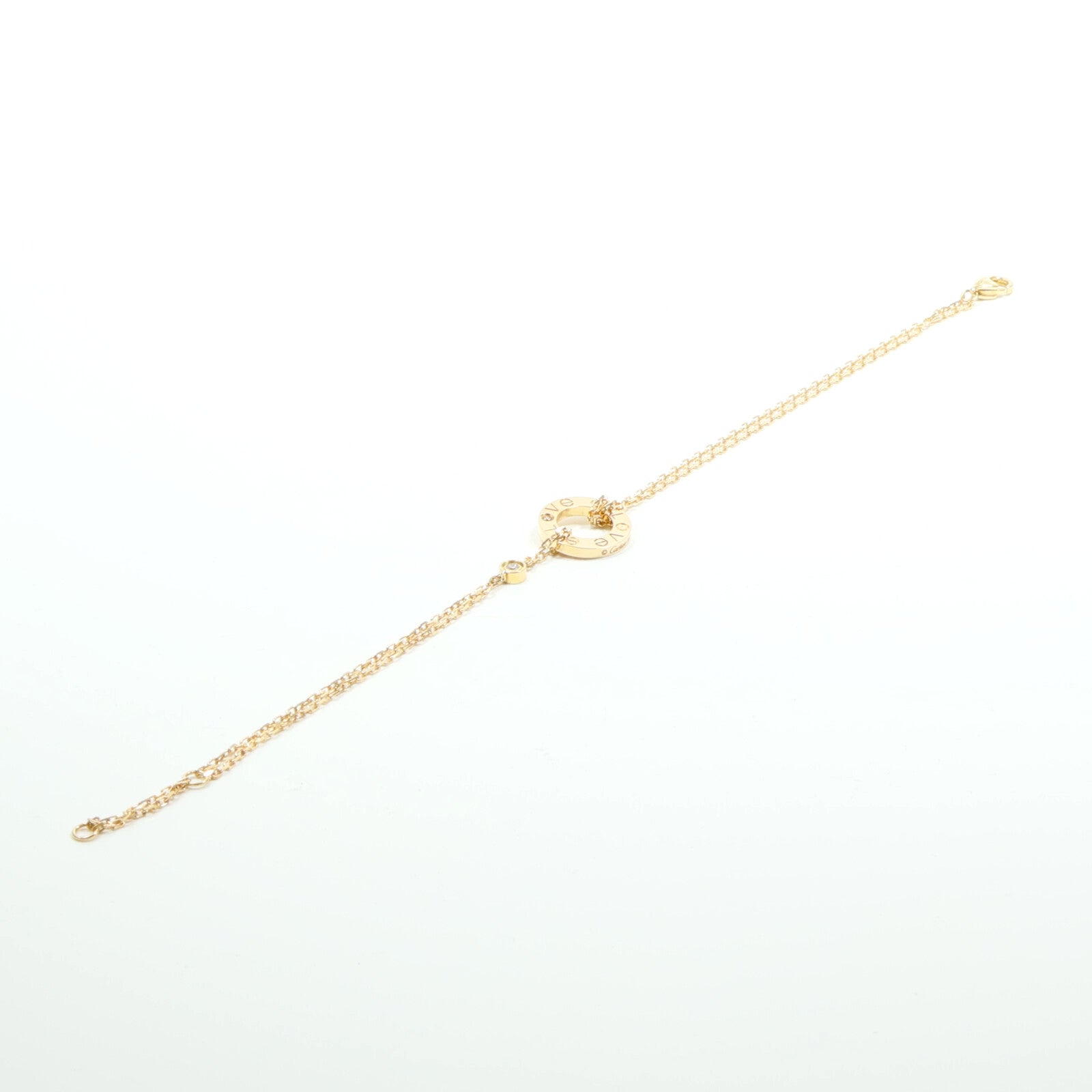 CARTIER 18K黃金Love Bracelet鑽石手鏈