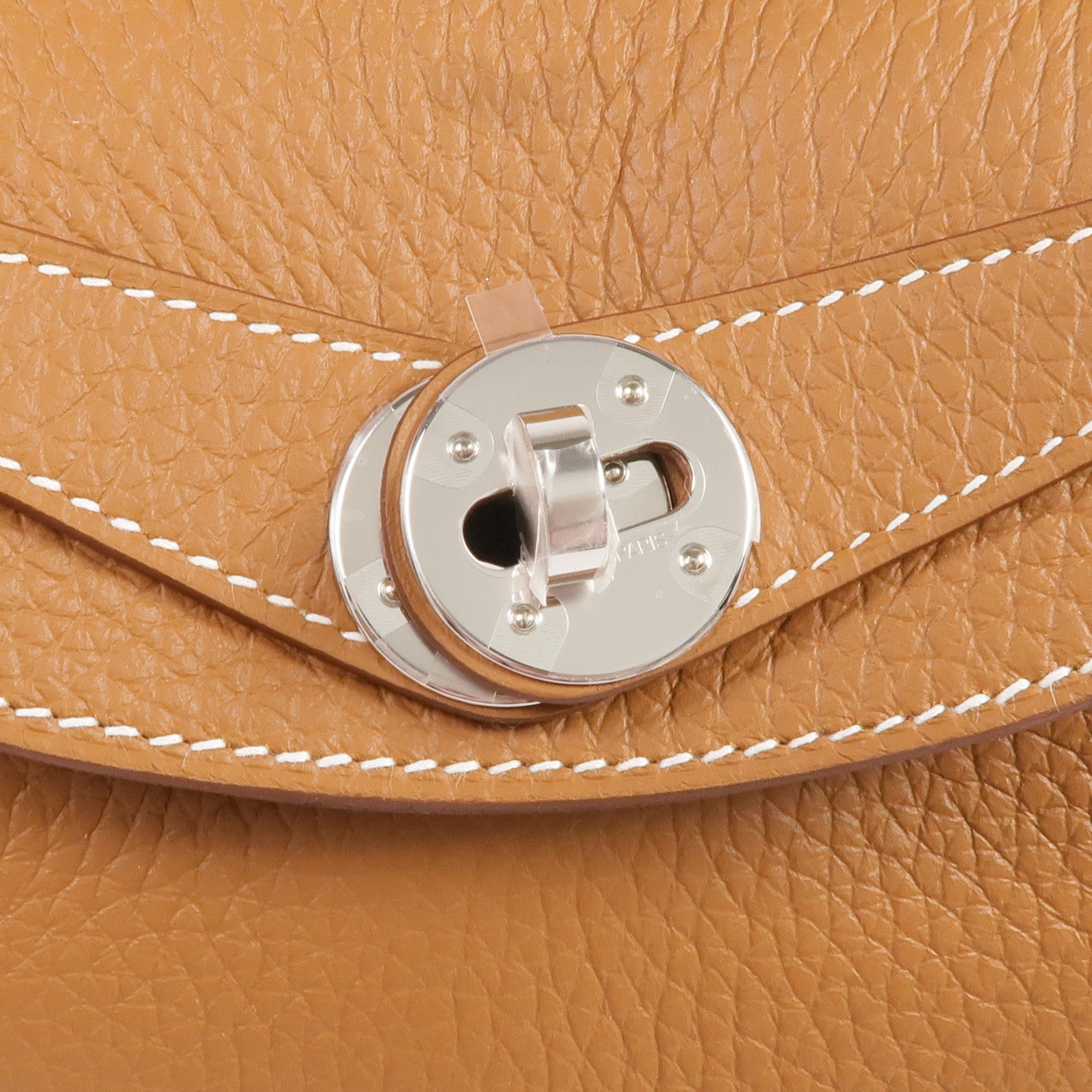 HERMES Clemence皮革Lindy 26銀扣手挽肩背兩用袋Gold