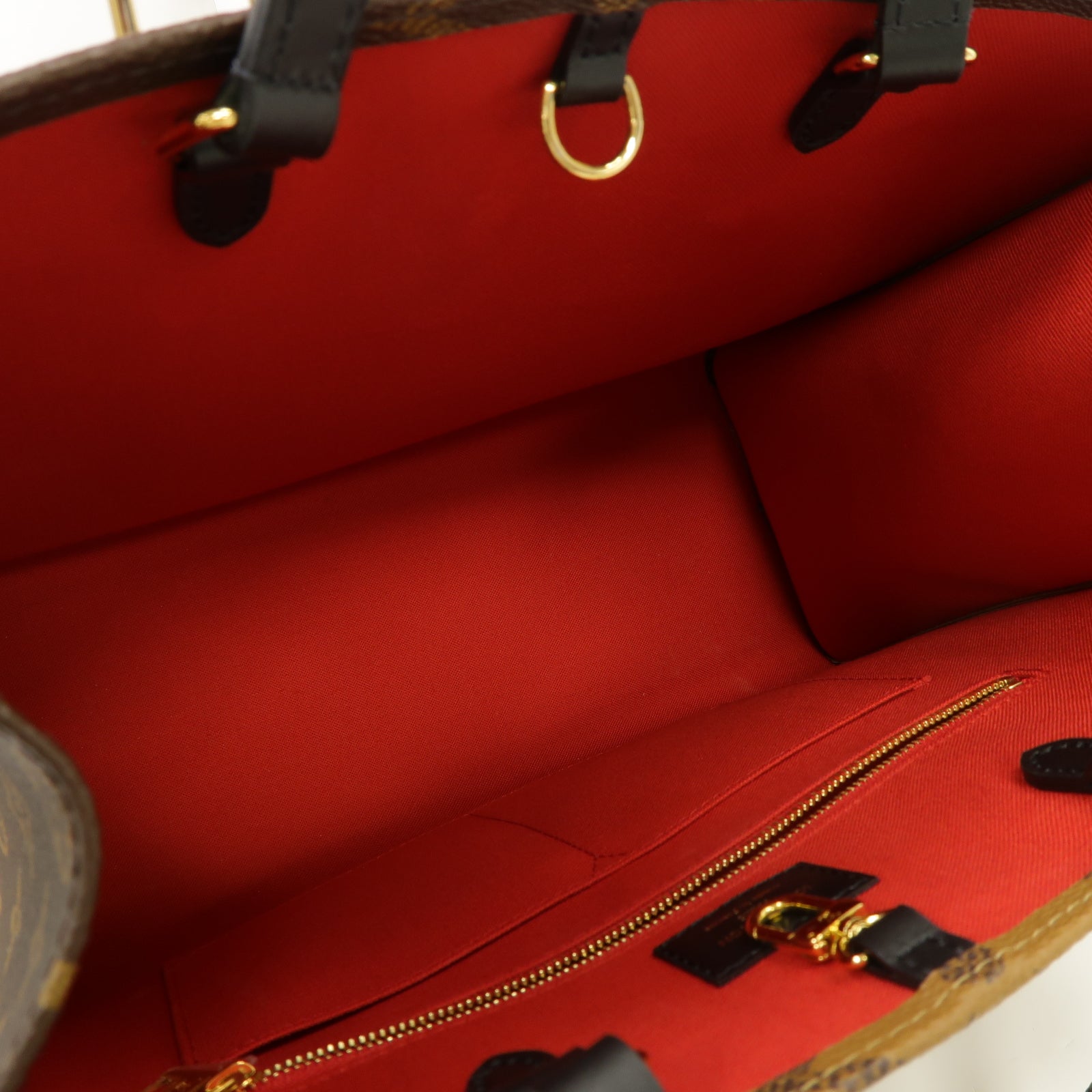 LOUIS VUITTON Monogram Giant Reverse OnTheGo MM金扣手挽肩背兩用袋棕色