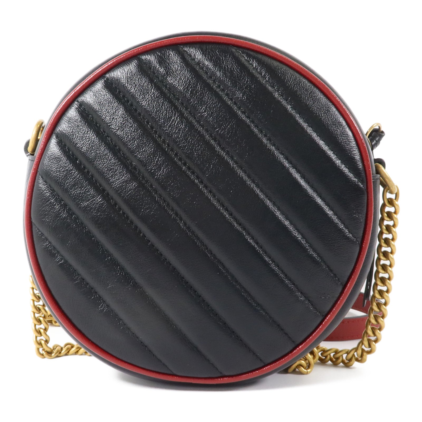 GUCCI 牛皮皮革GG Marmont Mini Round Bag肩背袋