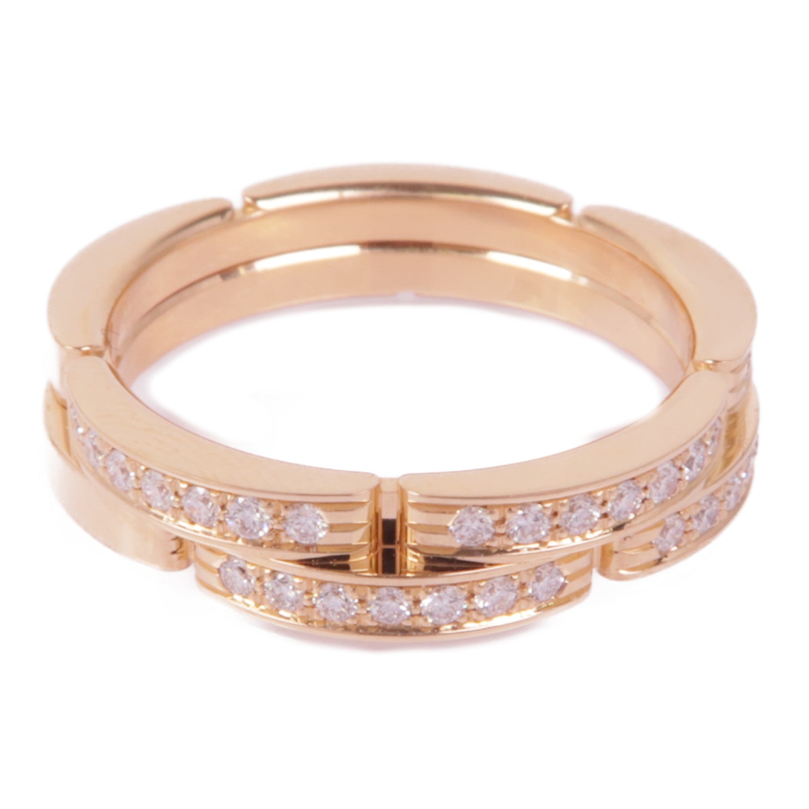 CARTIER 18K玫瑰金Maillon Panthere鑽石戒指Cartier#53/US#6.25