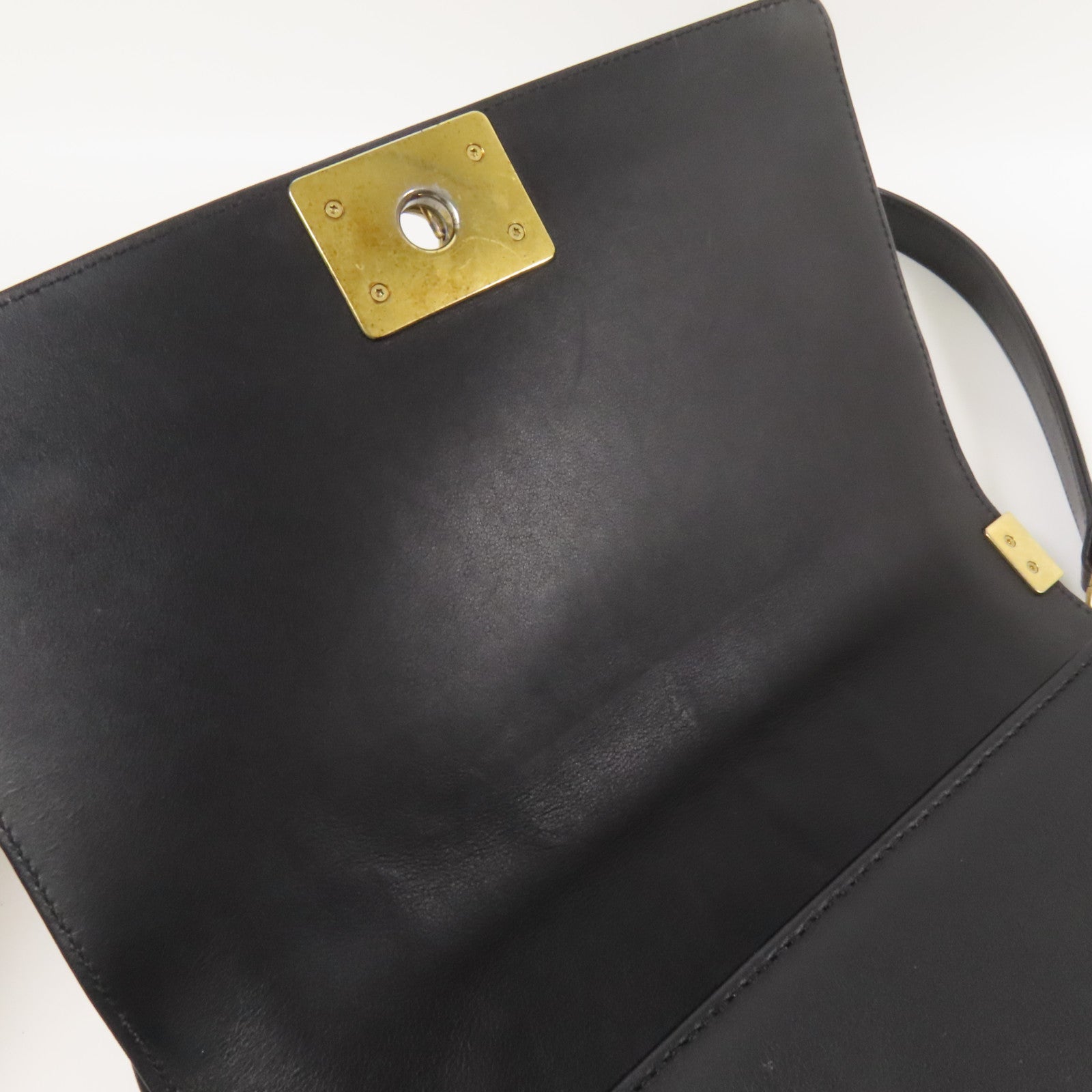 CHANEL 羊皮皮革Boy 25 2Way Shoulder Bag金扣鏈帶手挽肩背兩用袋