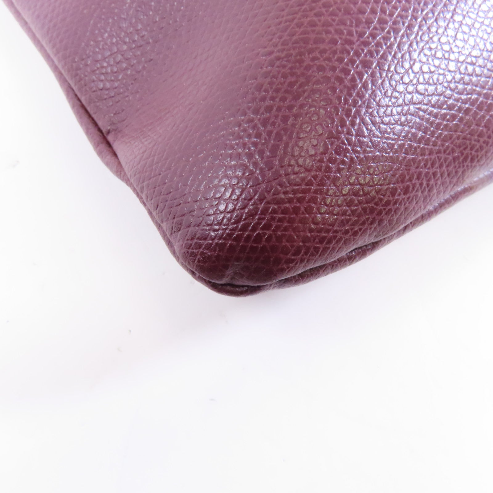 Furla 牛皮皮革Pouch/Clutch金扣手拿包酒紅色