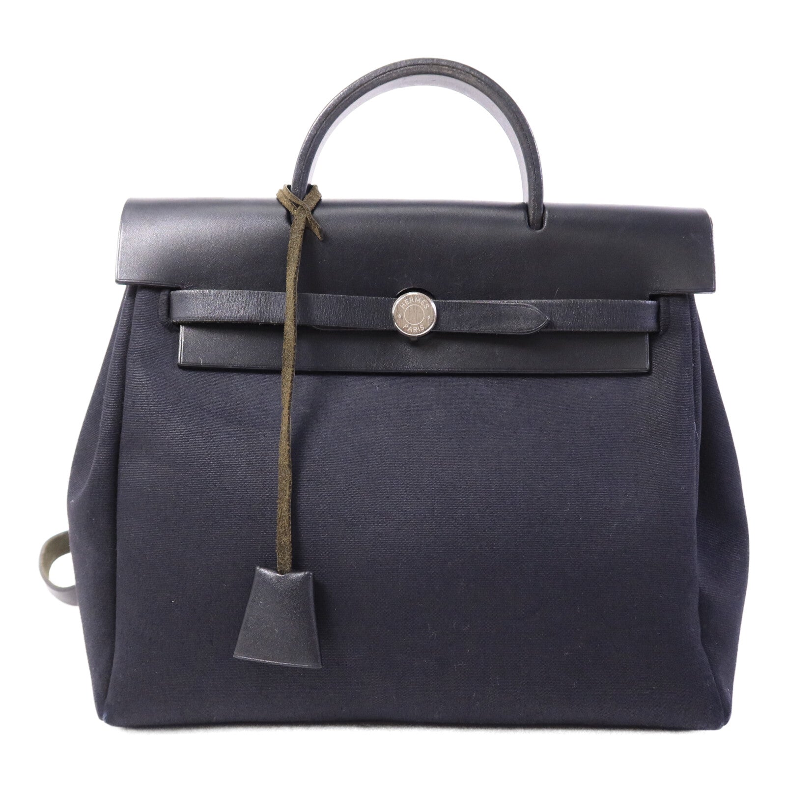 HERMES 帆布/皮革Herbag Backpack背包Navy