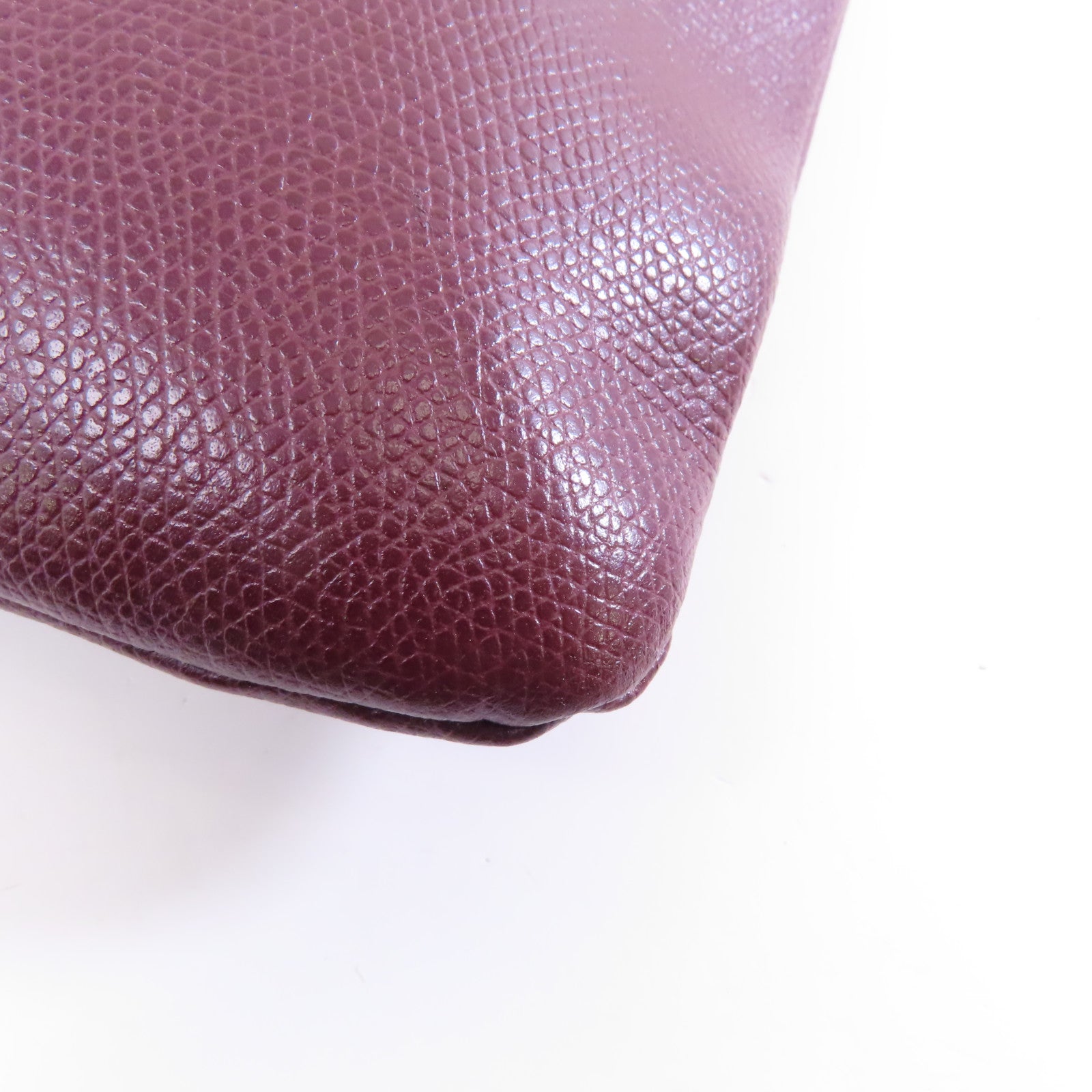 Furla 牛皮皮革Pouch/Clutch金扣手拿包酒紅色