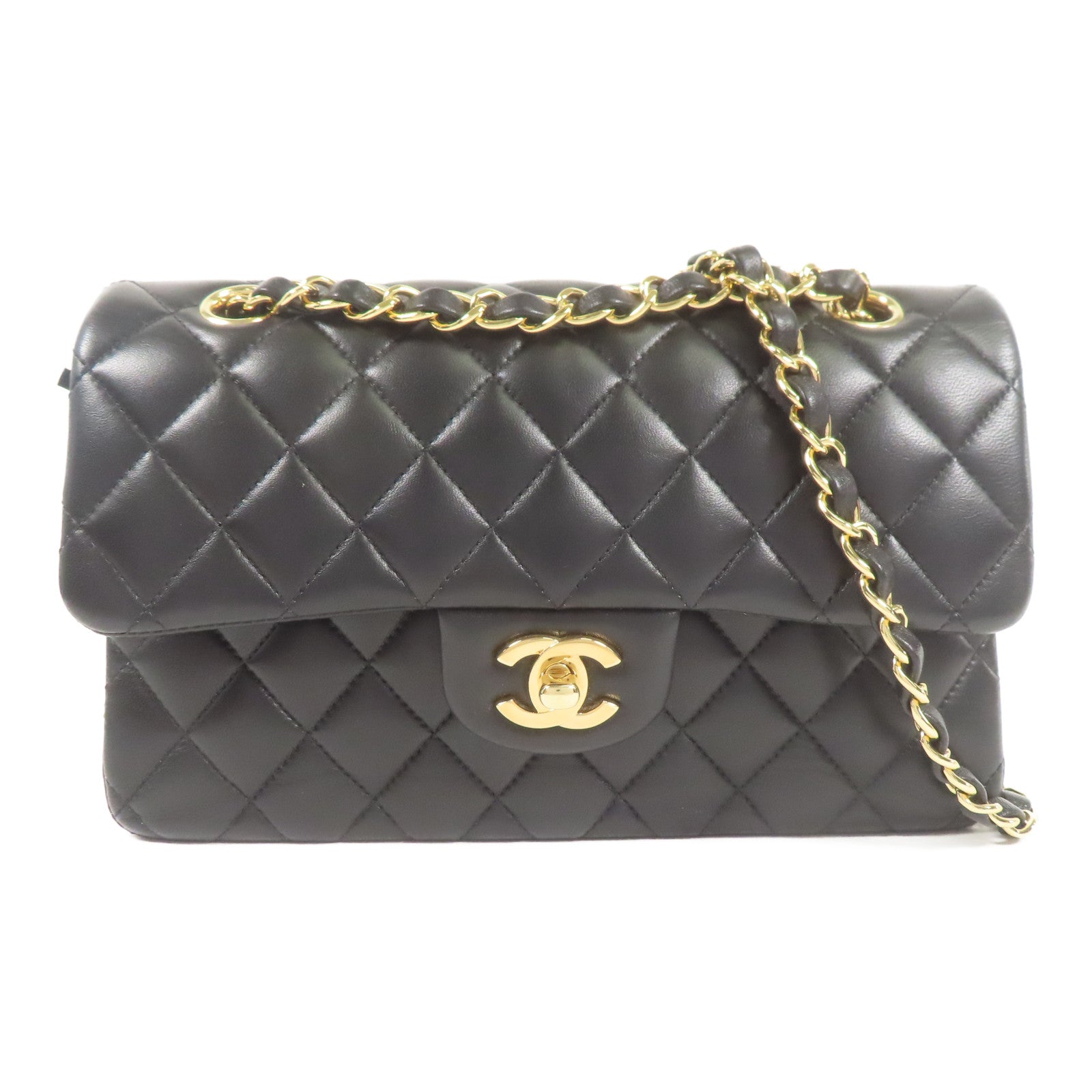 CHANEL 羊皮皮革Classic 23金扣鏈帶肩背袋