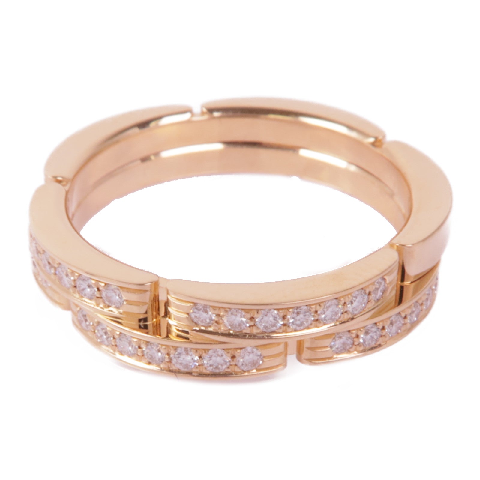CARTIER 18K玫瑰金Maillon Panthere鑽石戒指Cartier#53/US#6.25