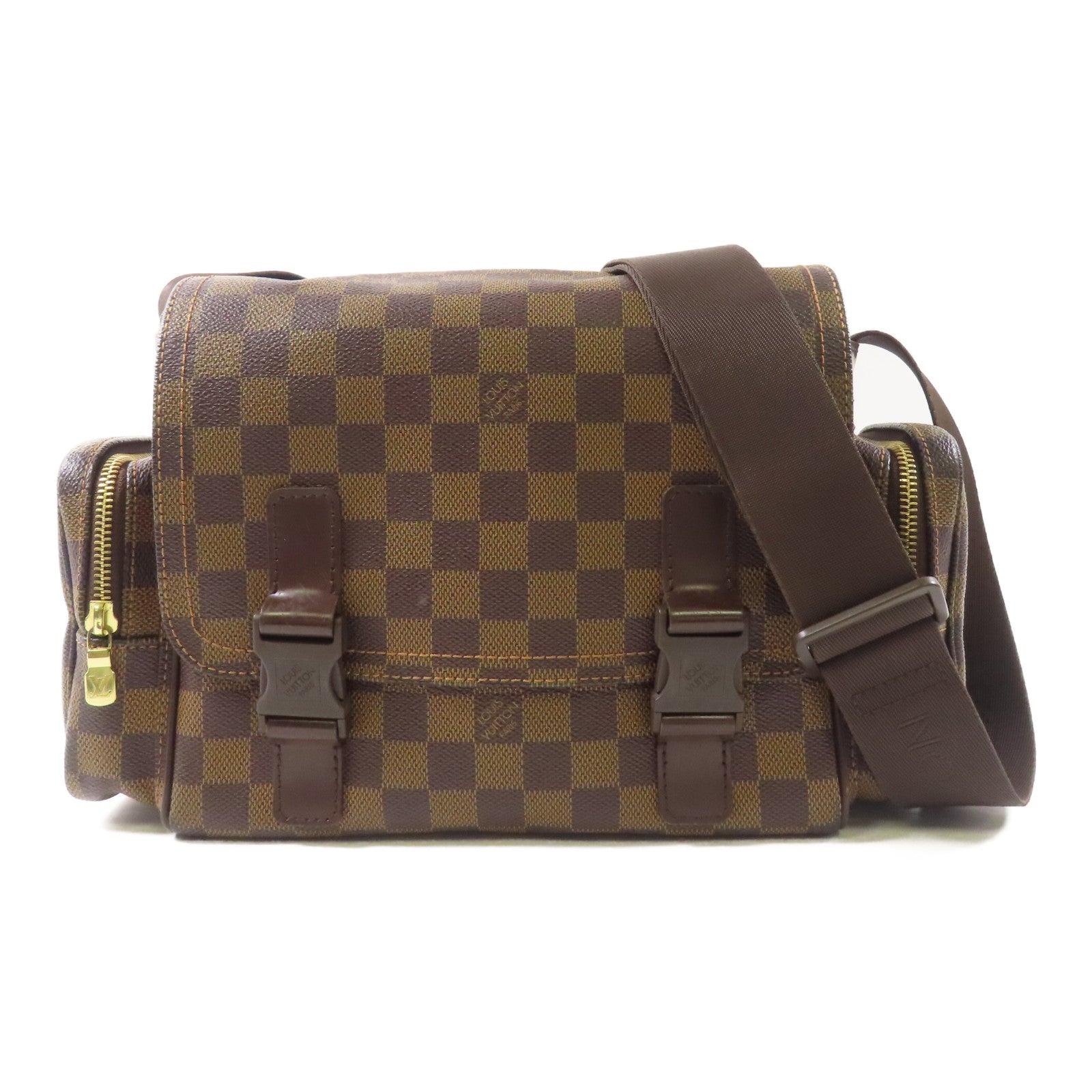 LOUIS VUITTON Damier Reporter Melville金扣肩背袋