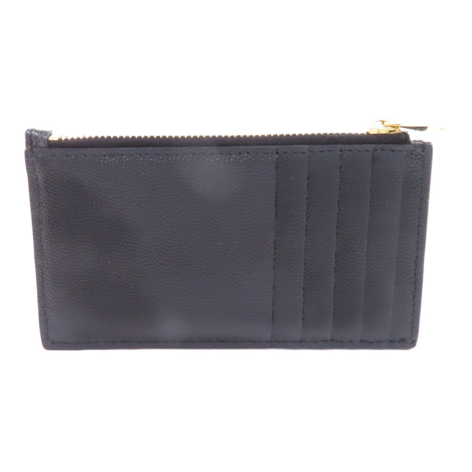 SAINT LAURENT 牛皮皮革Card Case金扣卡片套黑色