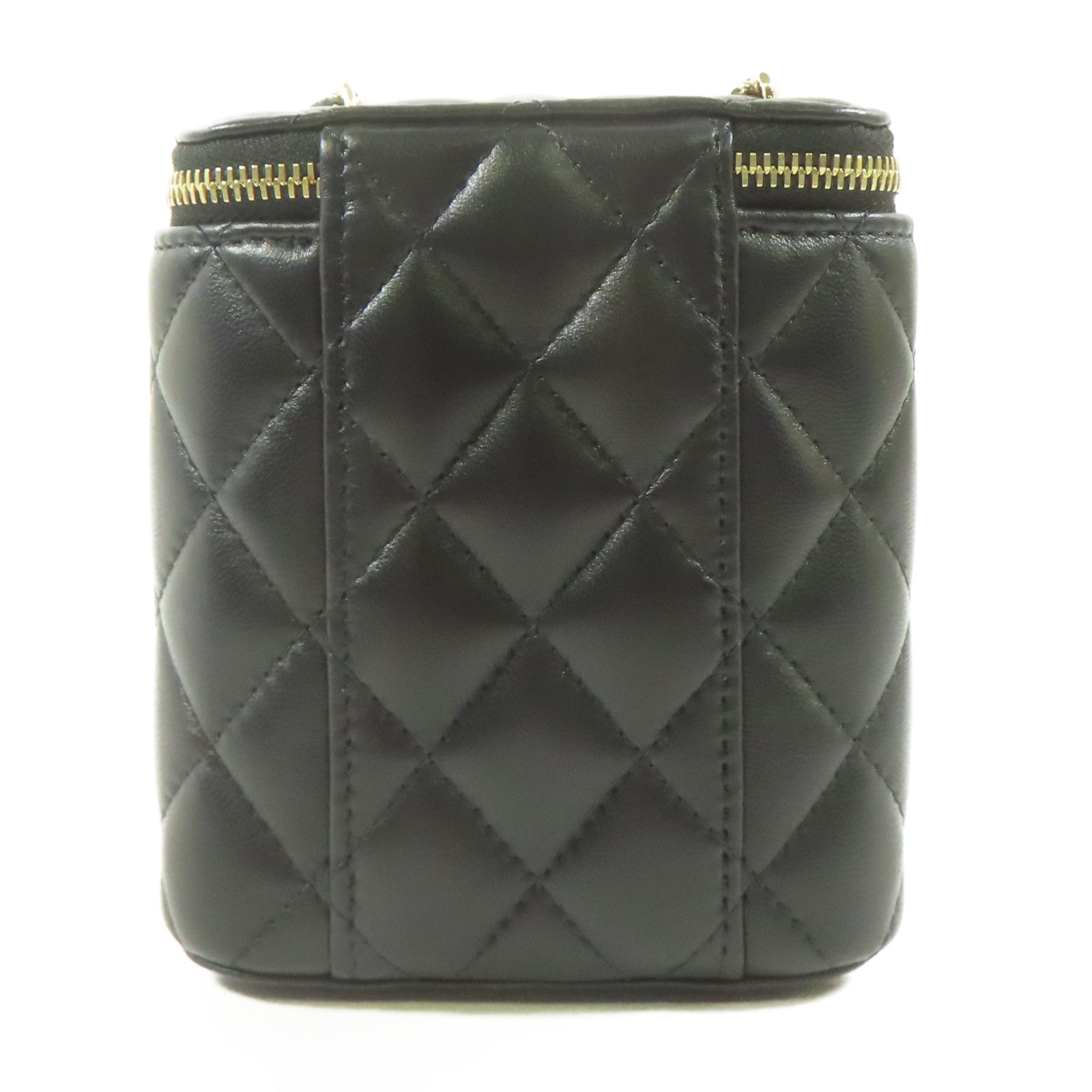 CHANEL 羊皮皮革Vanity Case金扣肩背袋黑色