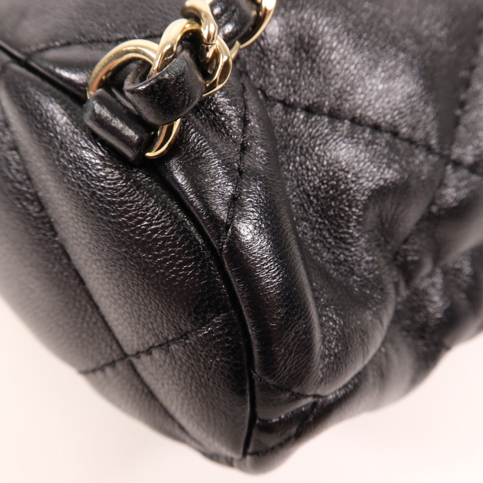 CHANEL 牛皮皮革Rucksack金扣背包