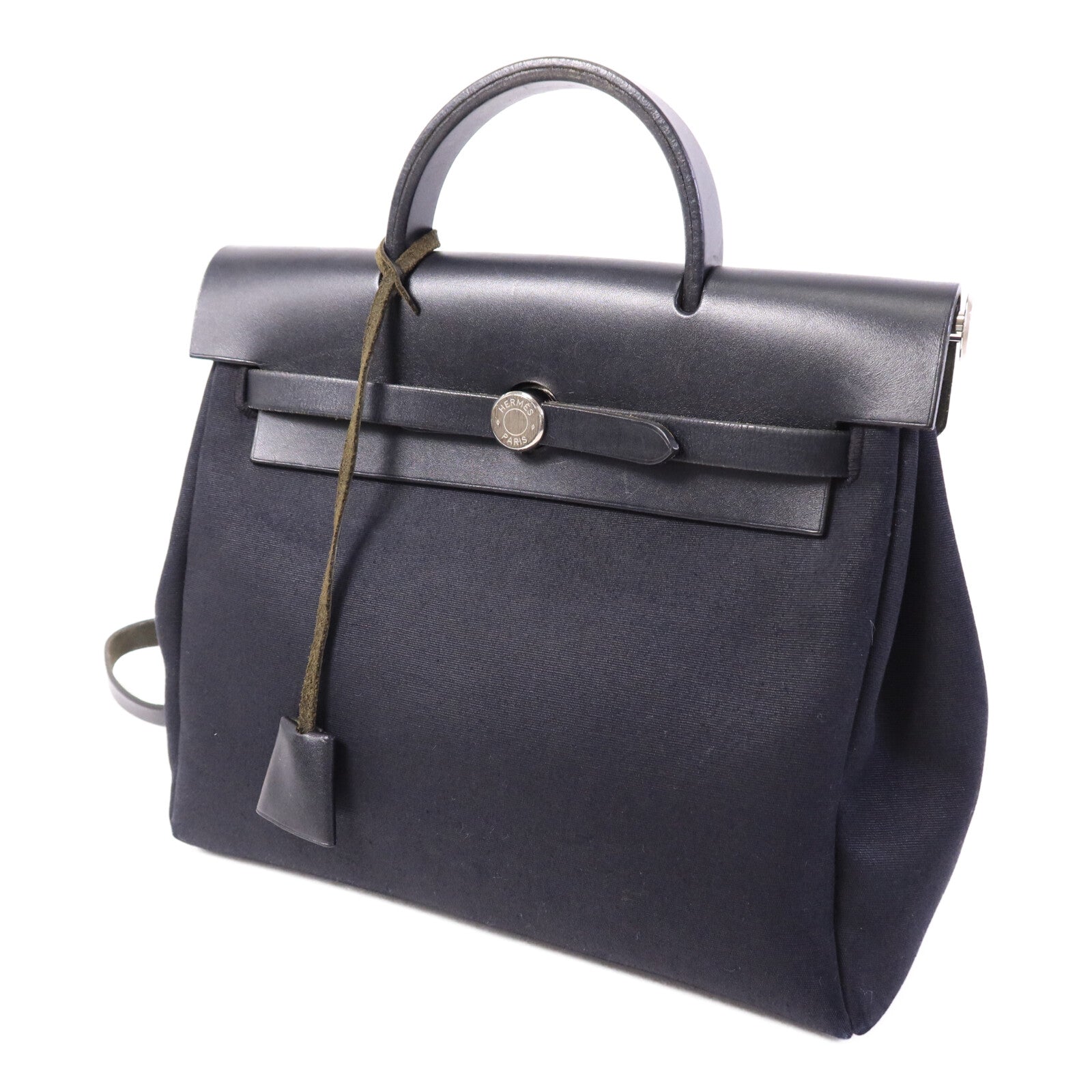 HERMES 帆布/皮革Herbag Backpack背包Navy