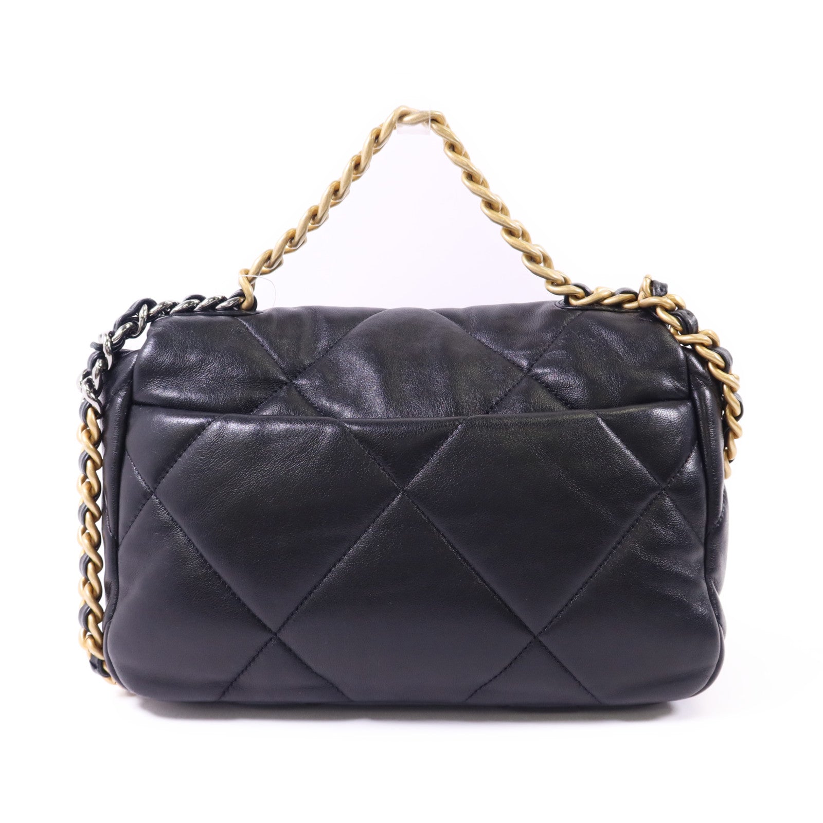 CHANEL 羊皮皮革Chanel 19金扣手挽肩背兩用袋