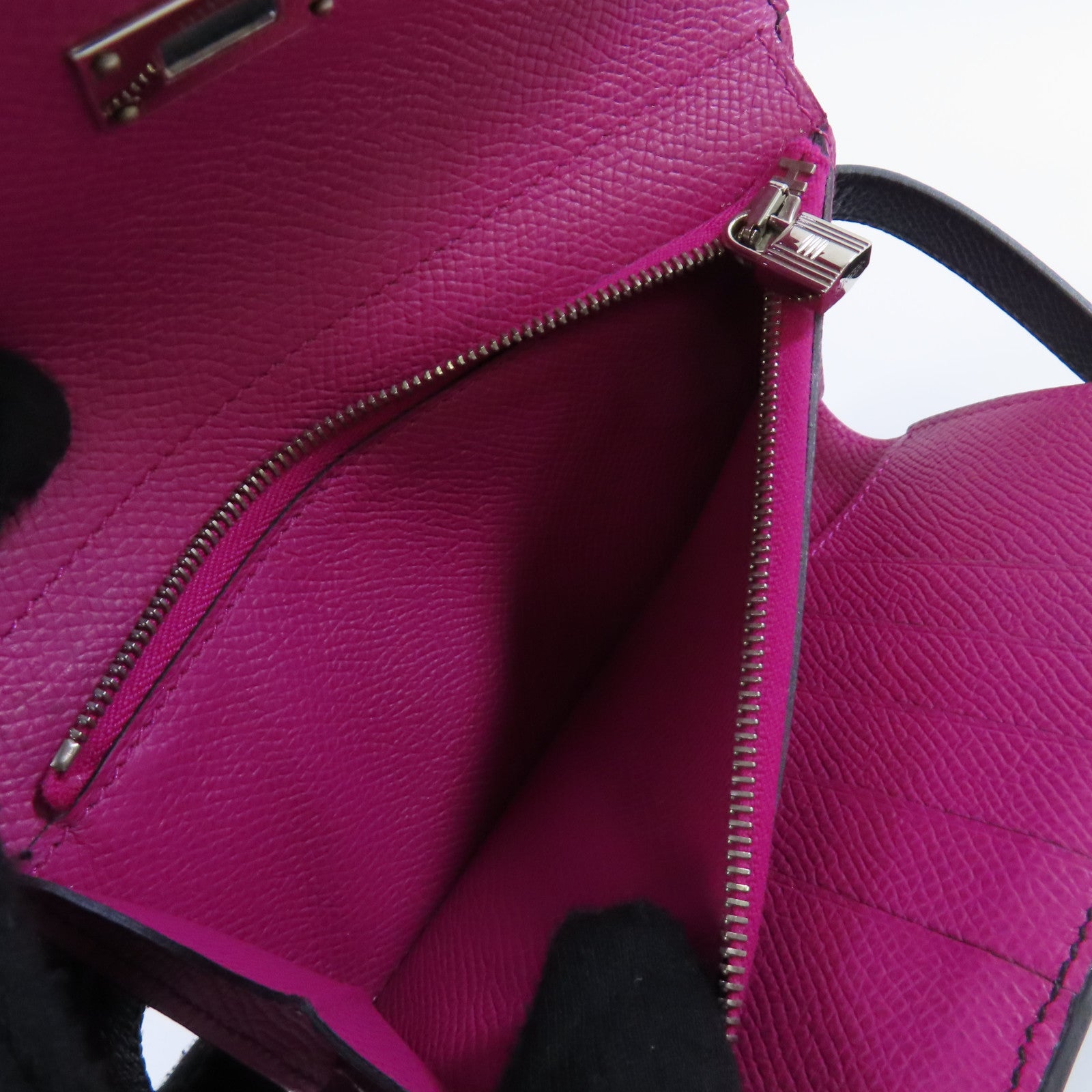 HERMES Epsom皮革Kelly Short Wallet銀扣短錢包